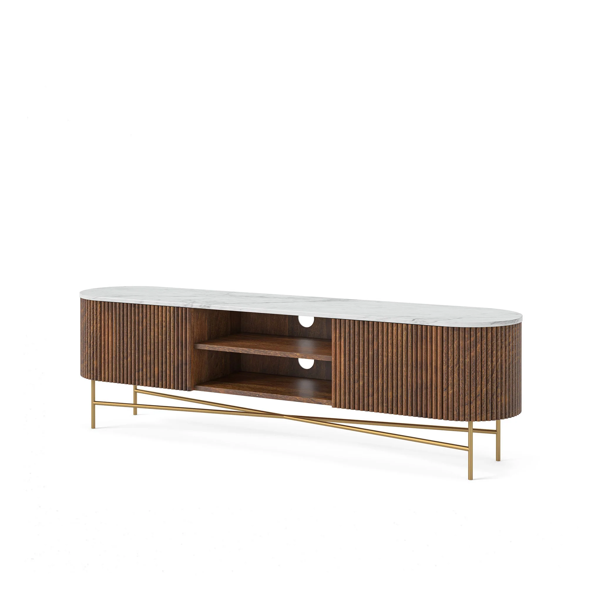 Milo Mango & Marble Fluted Extra Large TV Media Unit - Image 12