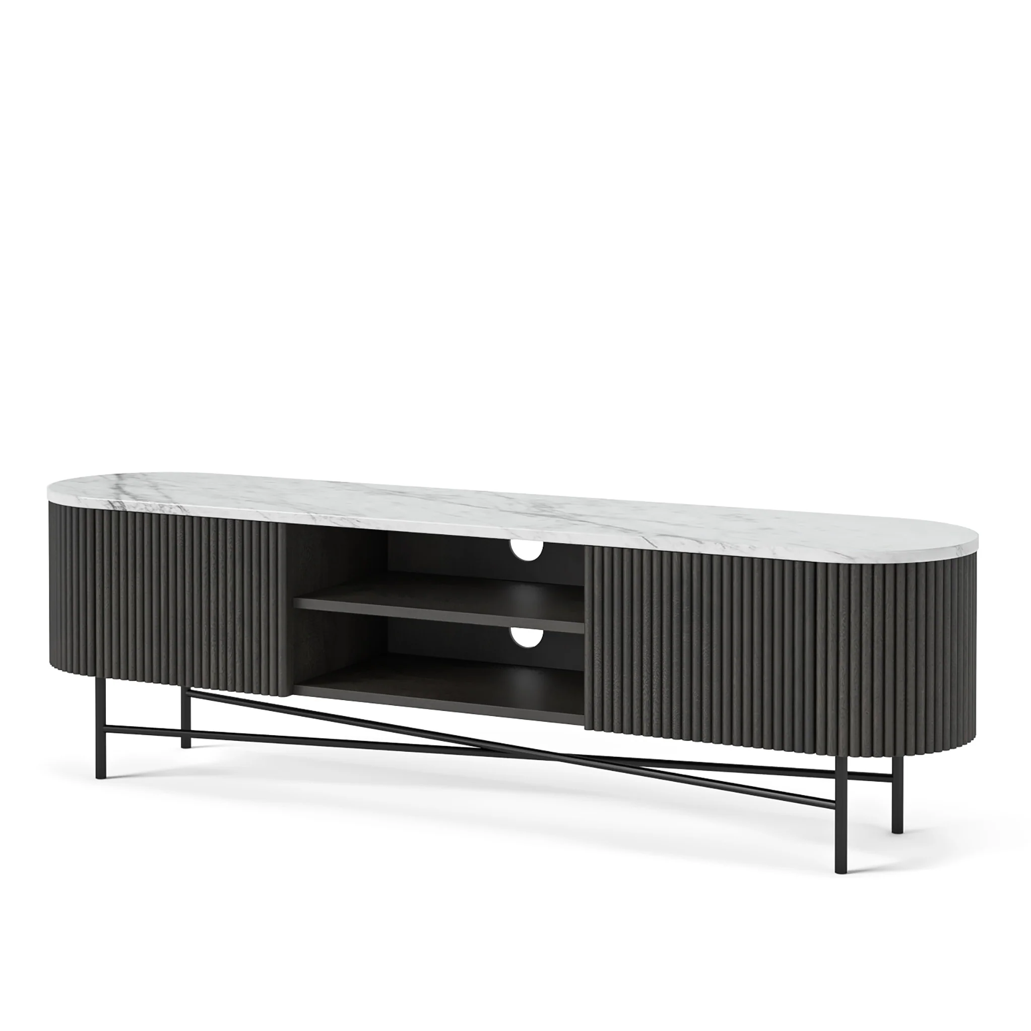 Milo Mango & Marble Fluted Extra Large TV Media Unit - Image 3