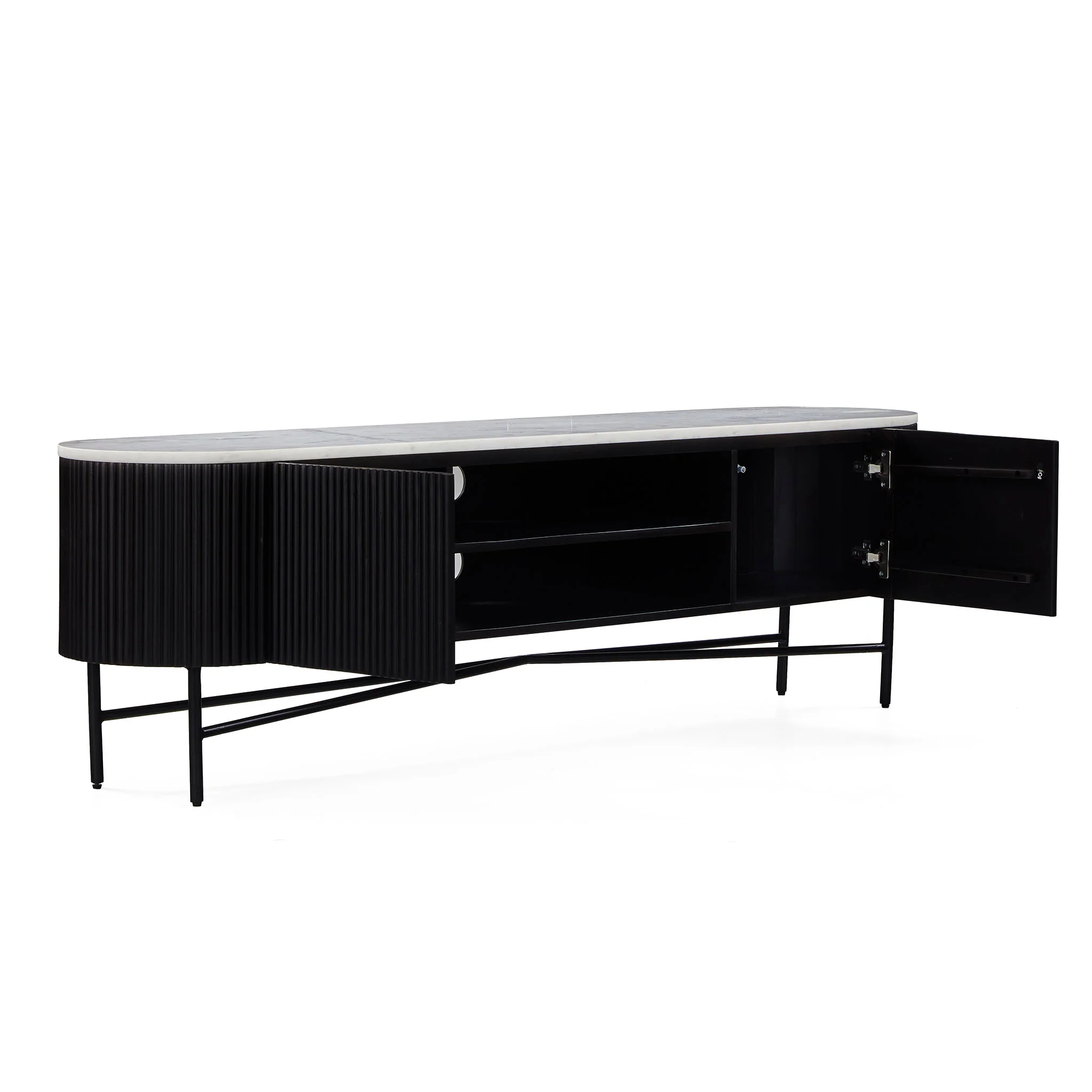 Milo Mango & Marble Fluted Extra Large TV Media Unit - Image 4