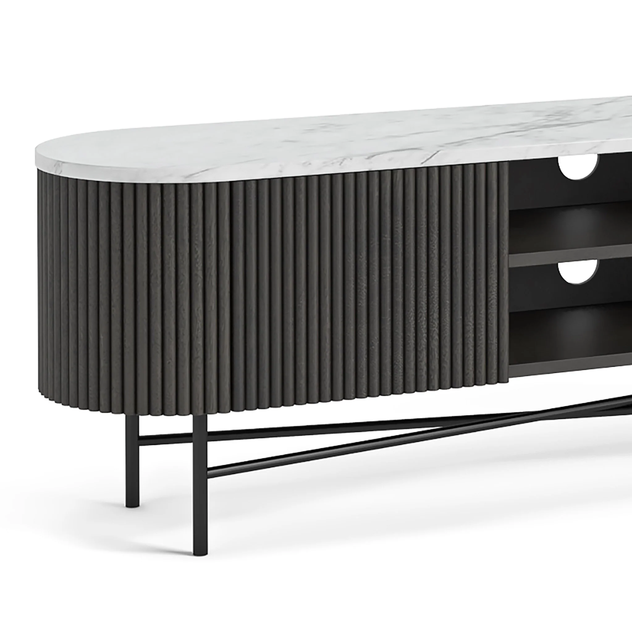 Milo Mango & Marble Fluted Extra Large TV Media Unit - Image 5
