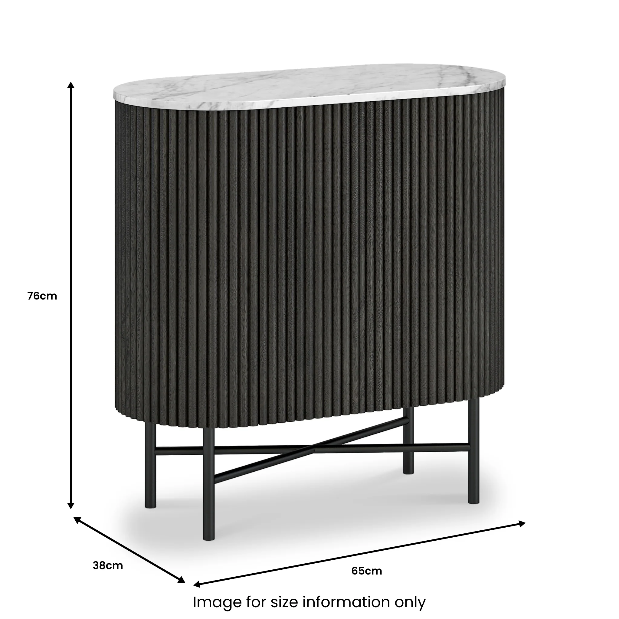 Milo Mango & Marble Fluted Mini Sideboard - Image 6