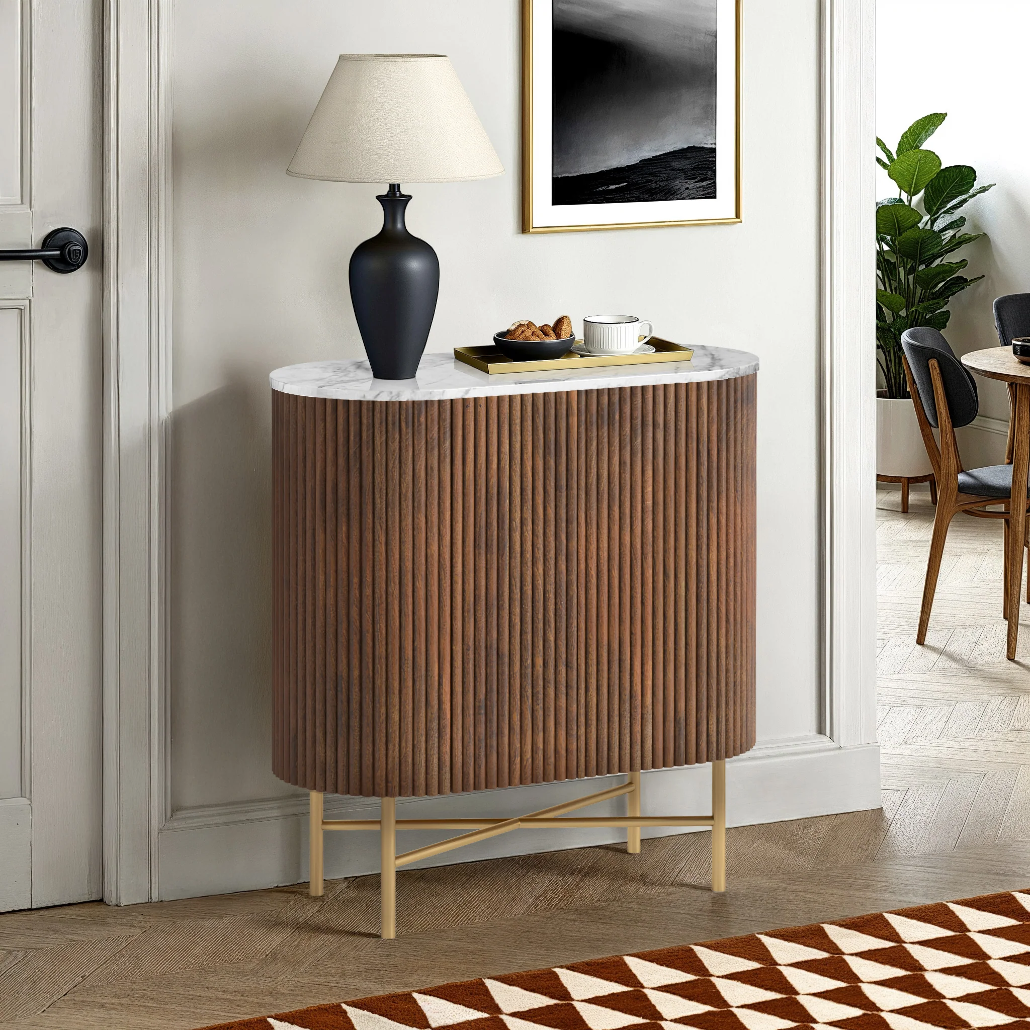 Milo Mango & Marble Fluted Mini Sideboard - Image 9
