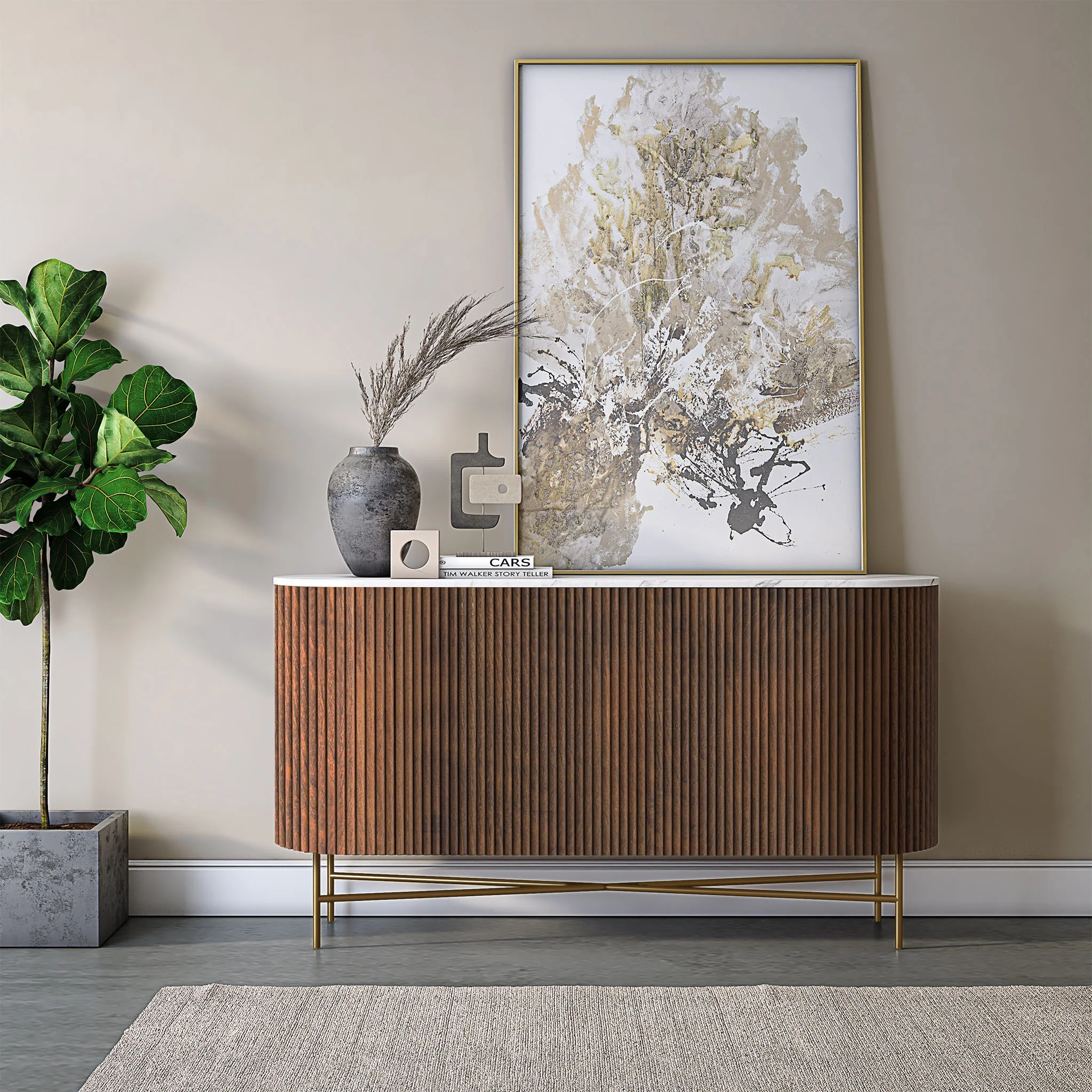 Milo Mango & Marble Fluted Sideboard - Image 11