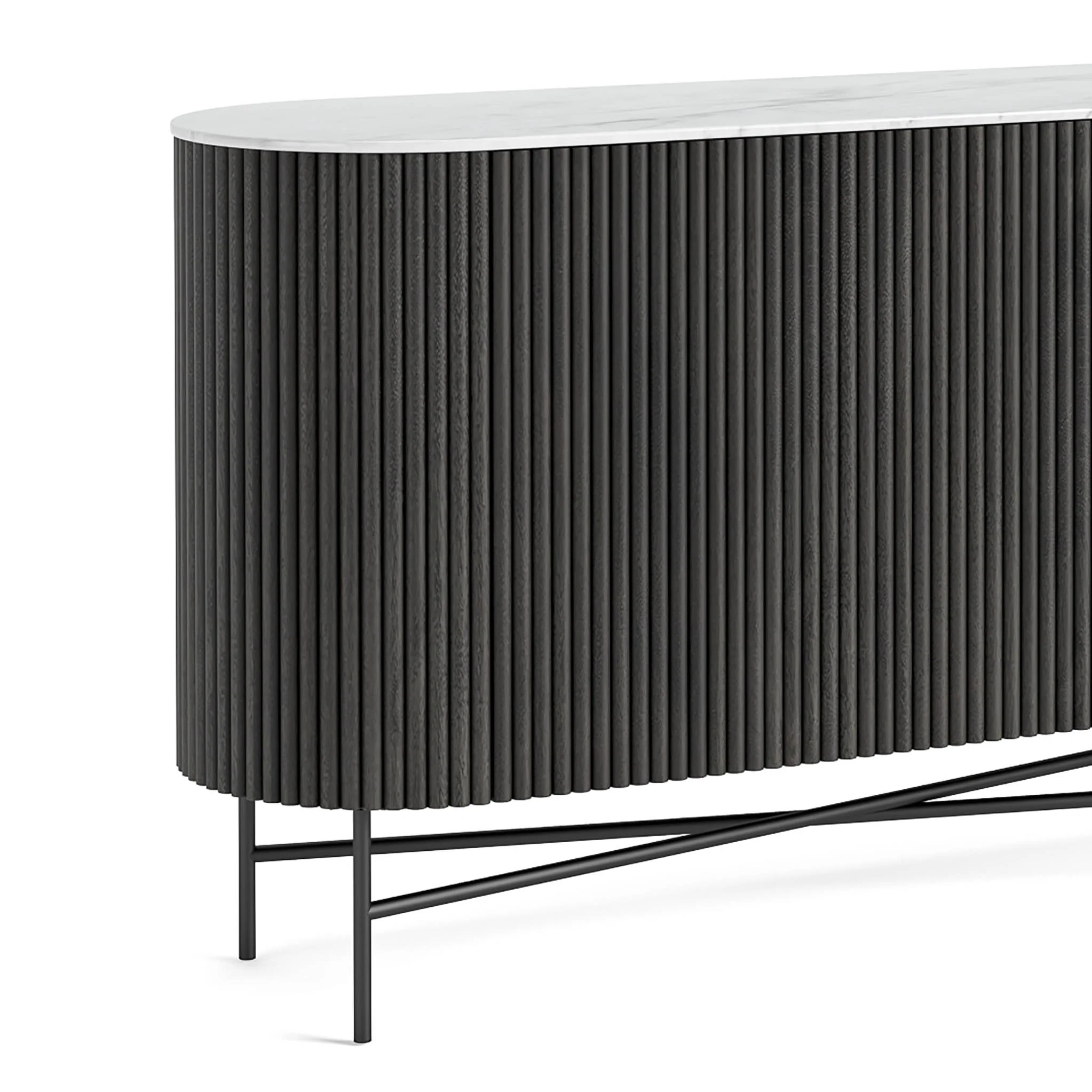 Milo Mango & Marble Fluted Sideboard - Image 6