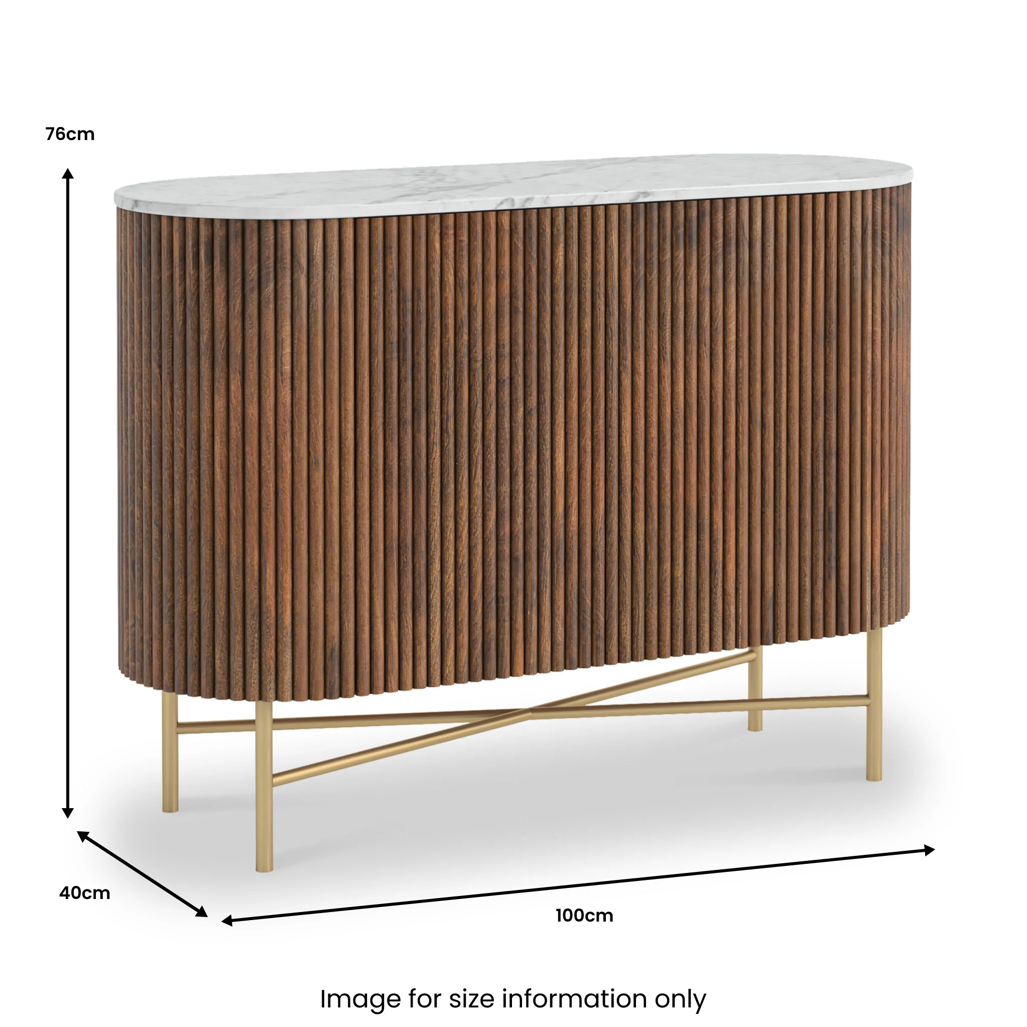 Milo Mango & Marble Fluted Small Sideboard - Image 11