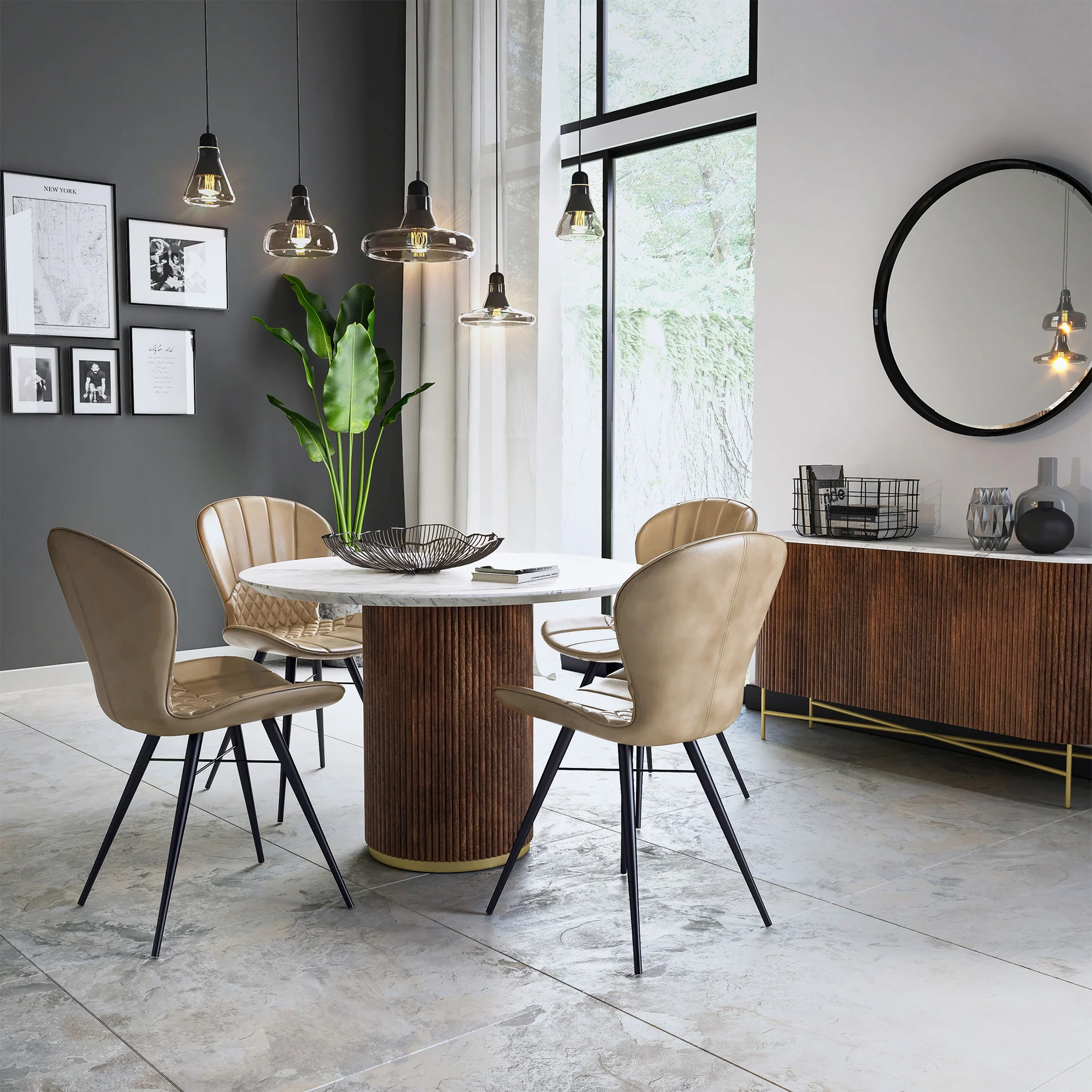 Milo Mango Round Fluted Dining Table - Image 2