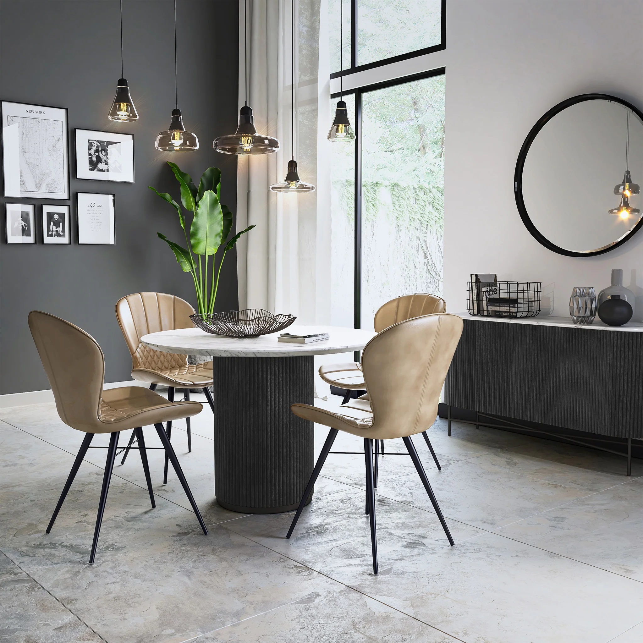 Milo Mango Round Fluted Dining Table - Image 7