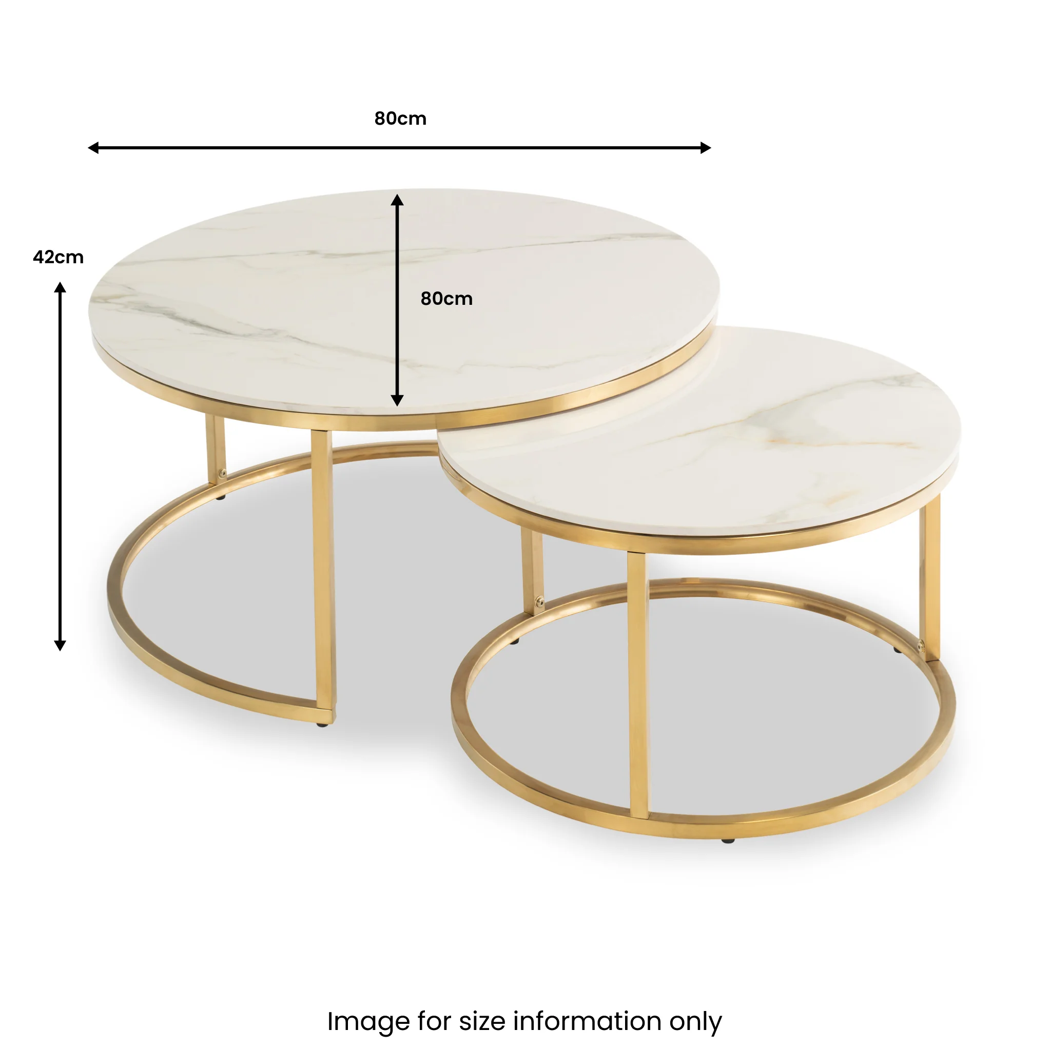 Mira Kass Gold Marble Effect Coffee Table Set - Image 4