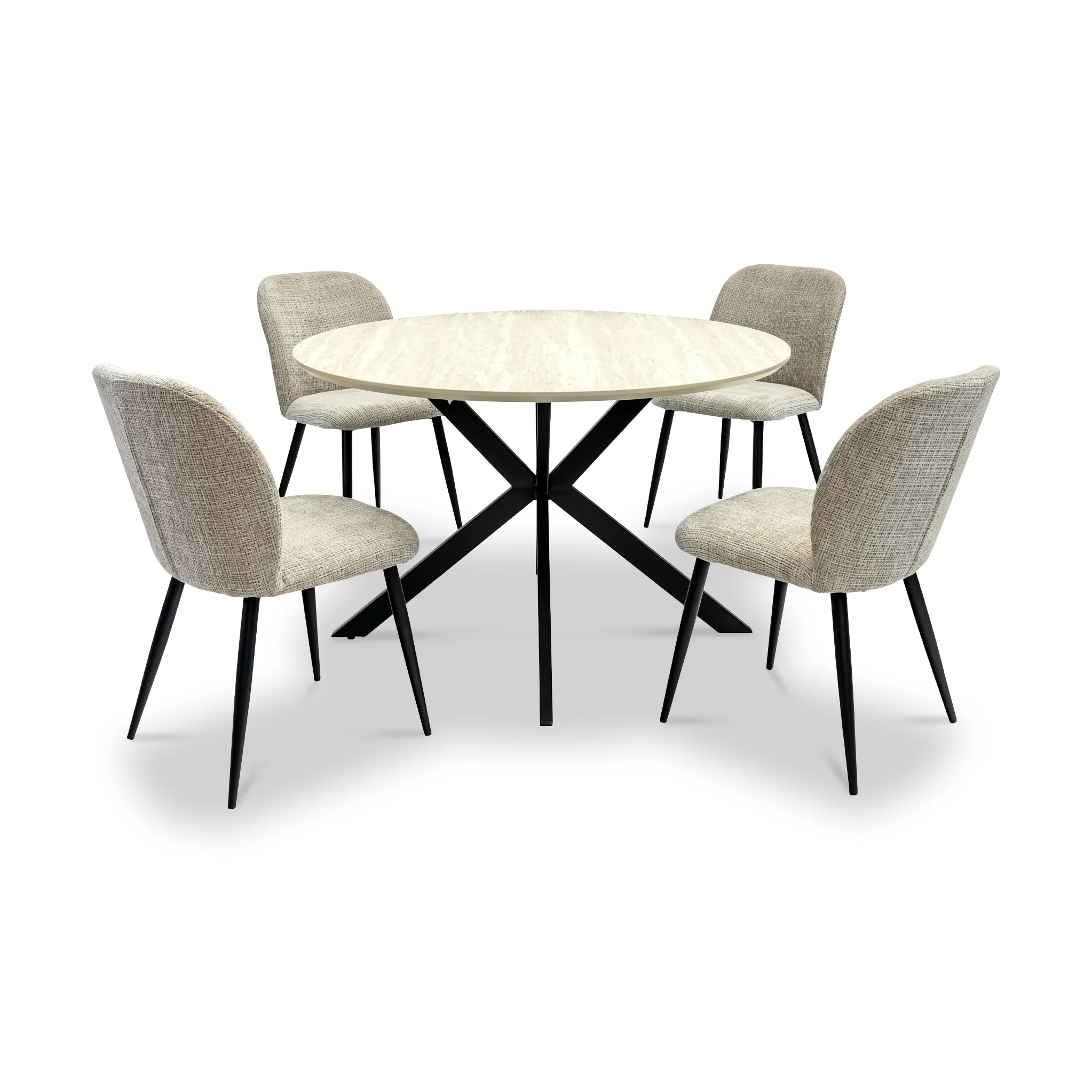 Mirella Textured Fabric Dining Chair - Image 4