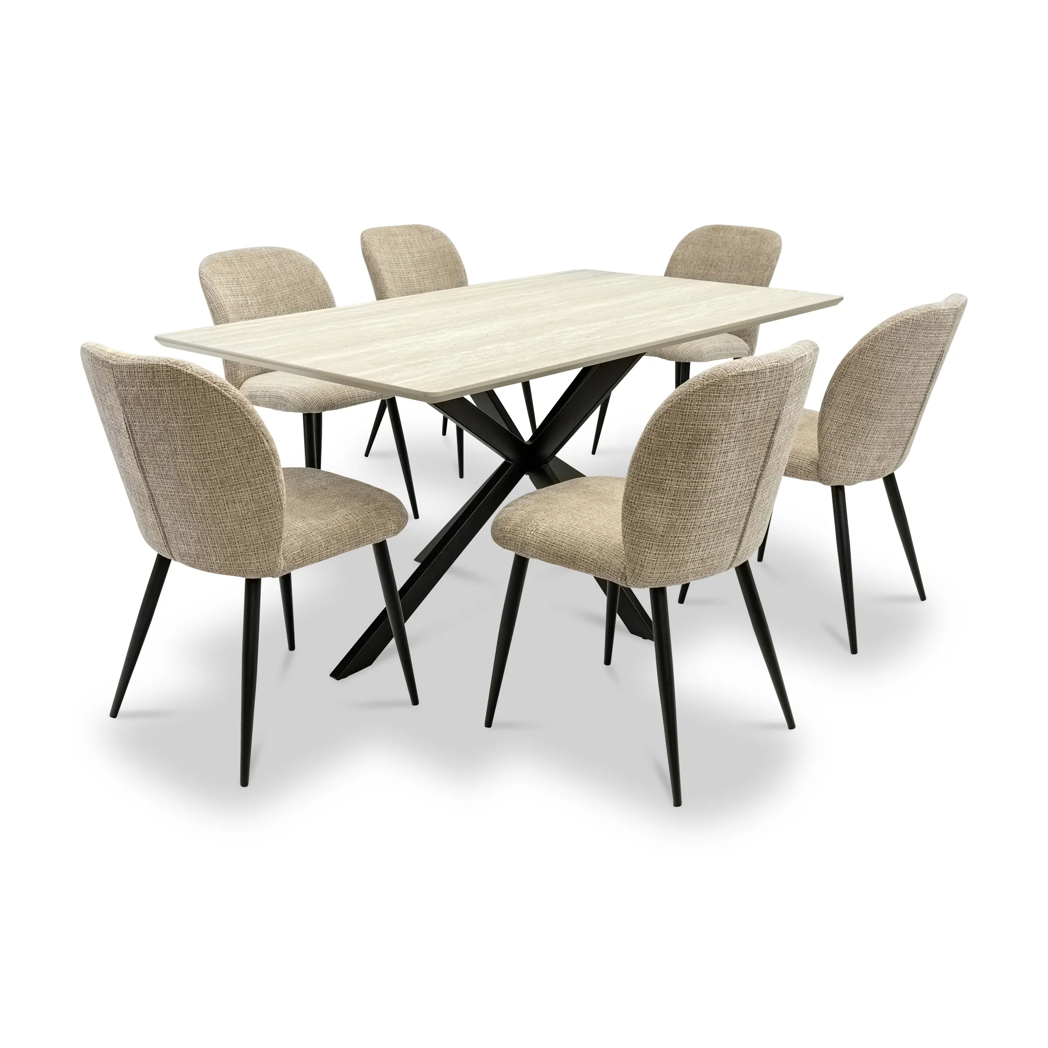 Mirella Textured Fabric Dining Chair - Image 5
