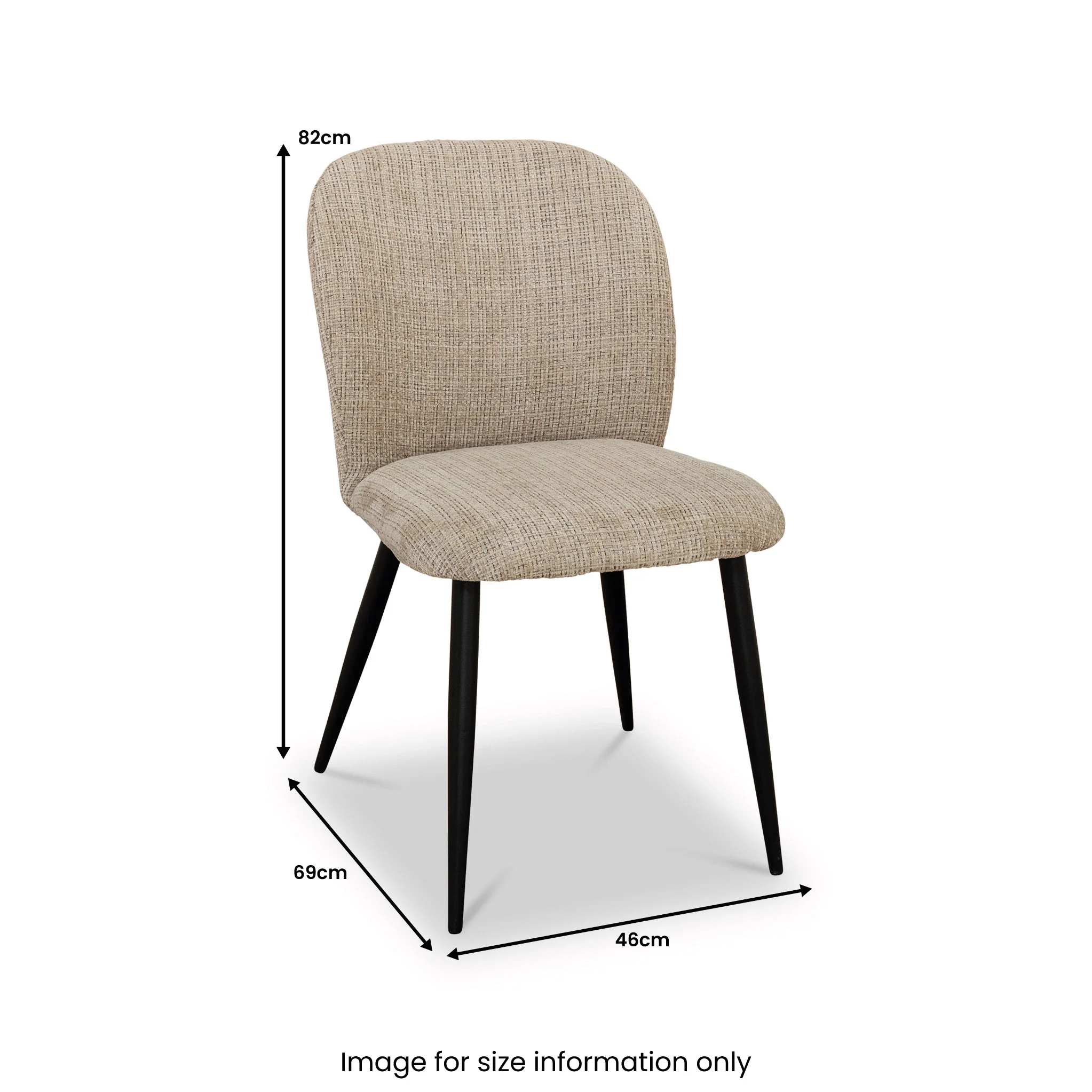 Mirella Textured Fabric Dining Chair - Image 6