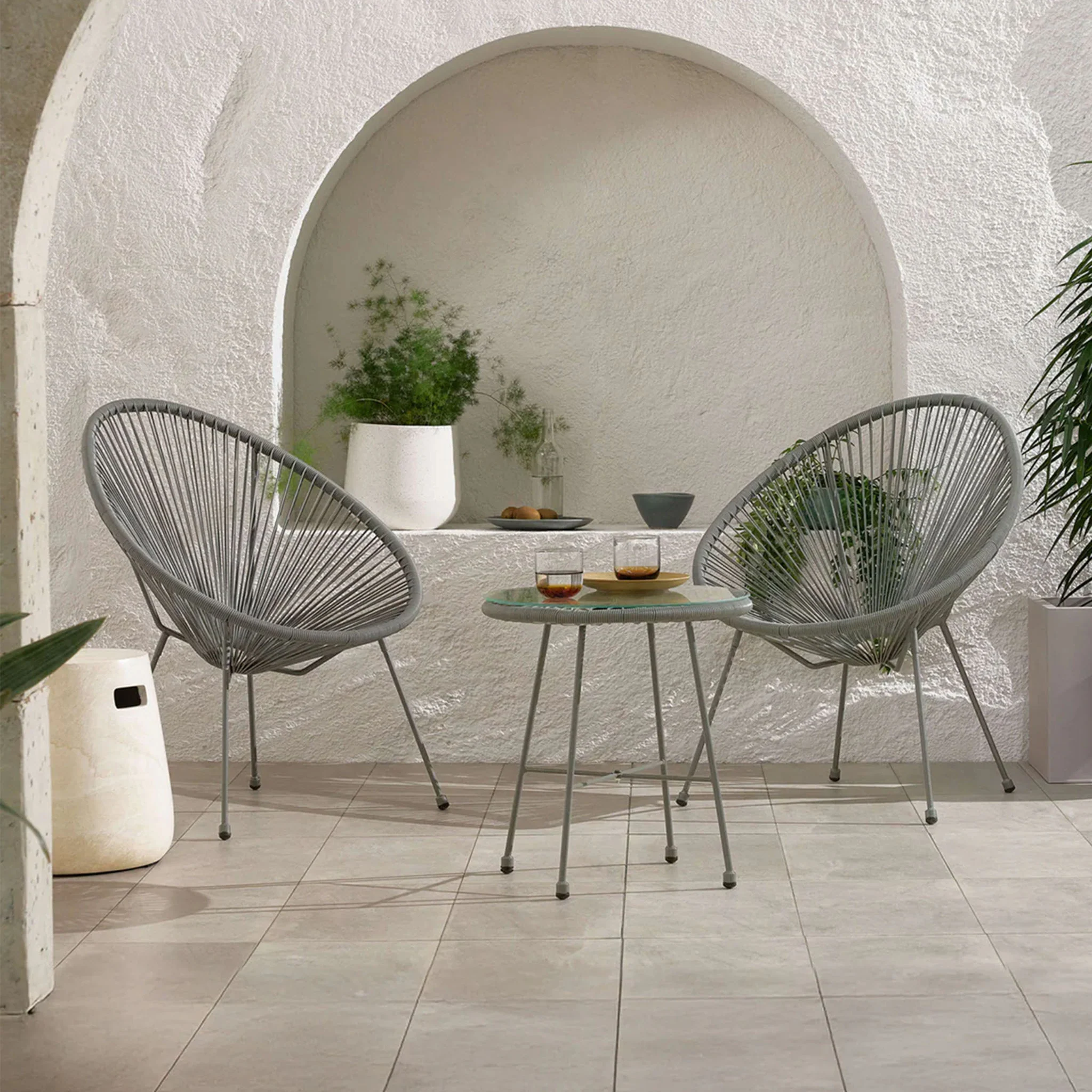 Monaco 2 Seat Egg Chair Bistro Set - Image 10