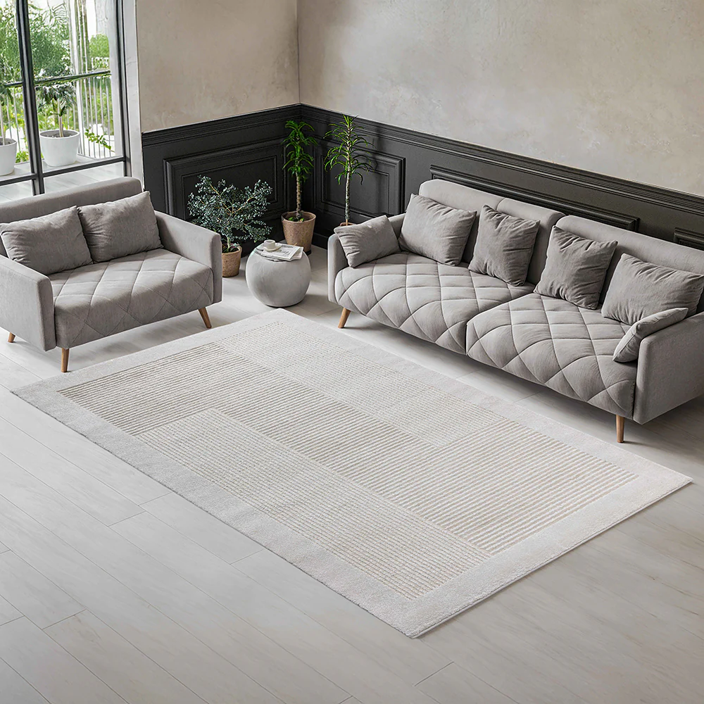 Monroe Soft Textured Geometric Design Rug - Image 2