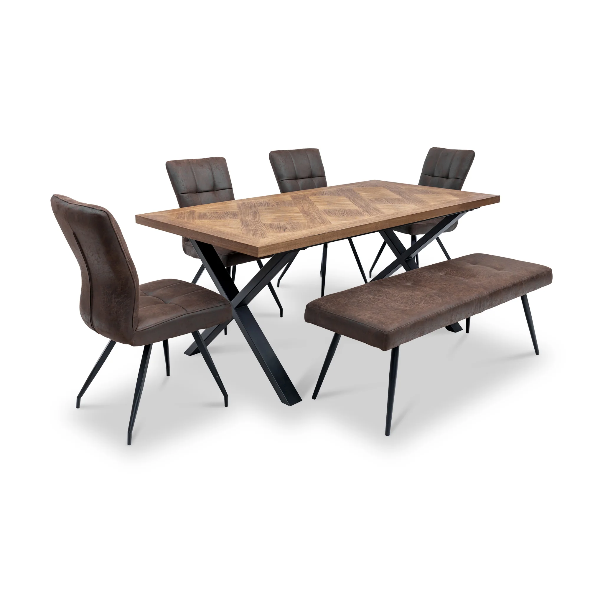 Montford 180cm Elm & Oak Top Dining Table - Image 3