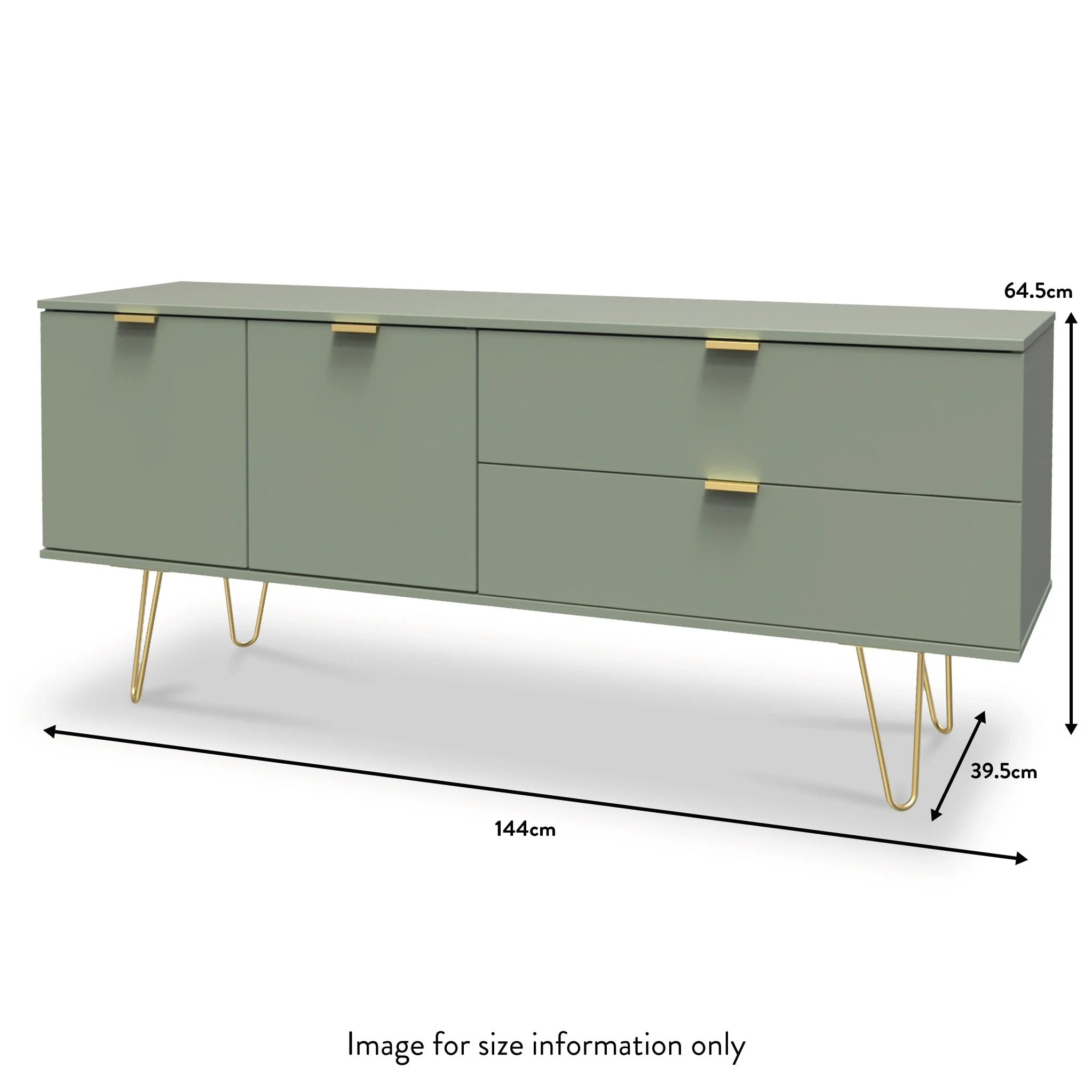 Moreno 2 Drawer 2 Door Wide Sideboard - Image 12