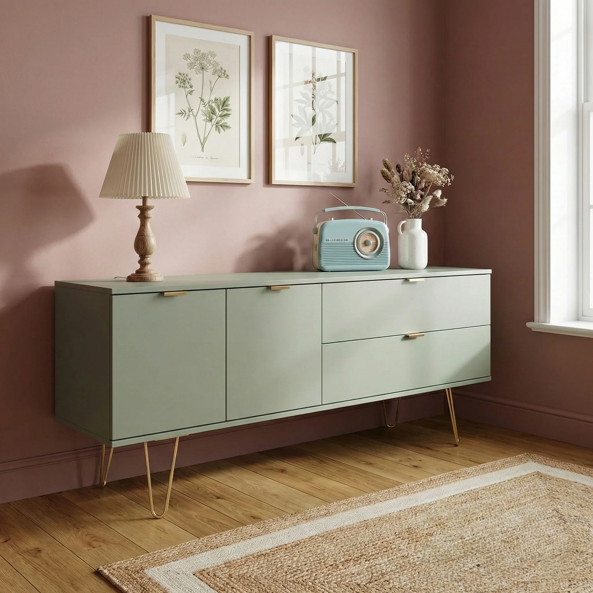 Moreno 2 Drawer 2 Door Wide Sideboard - Image 2