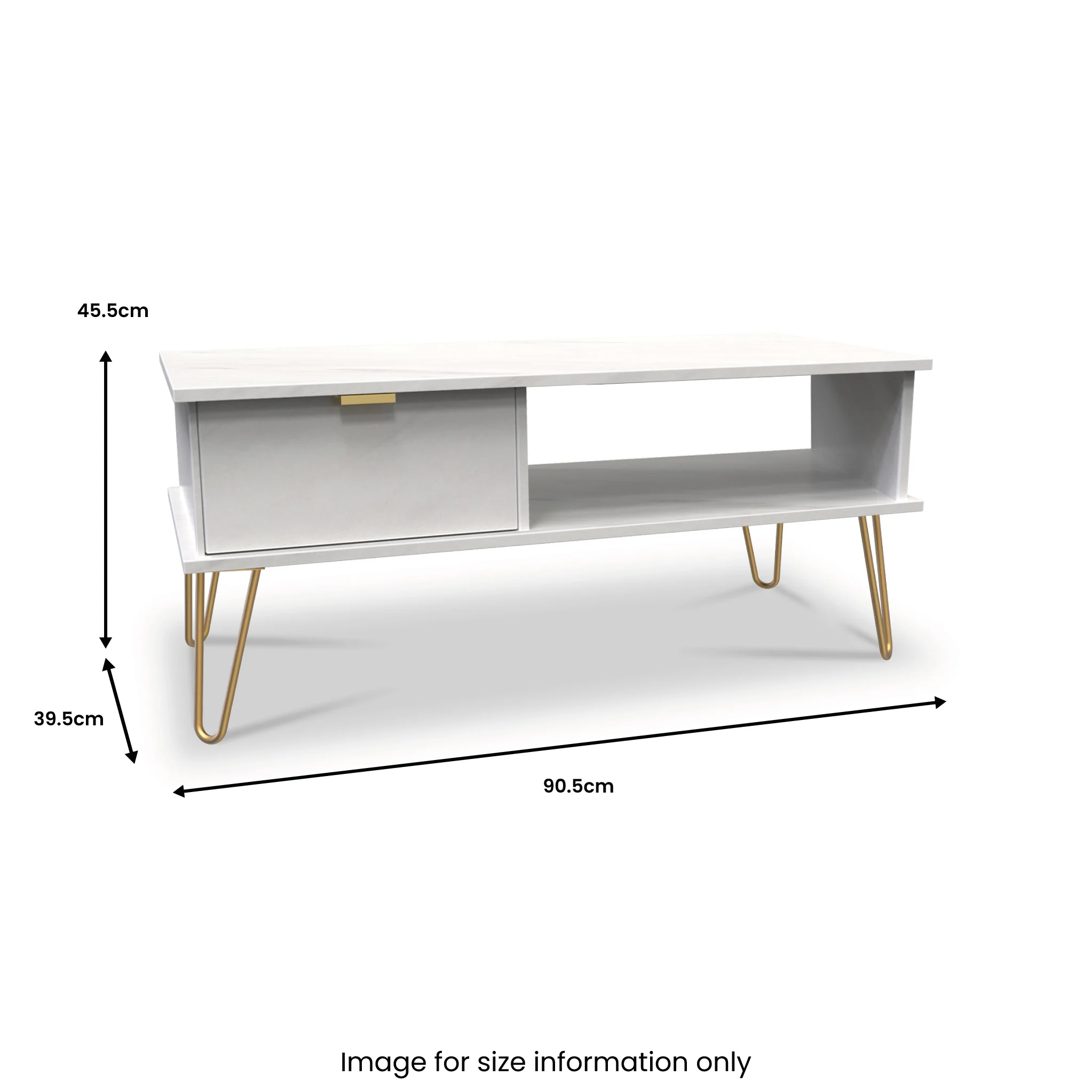 Moreno Marble 1 Drawer Coffee Table - Image 6