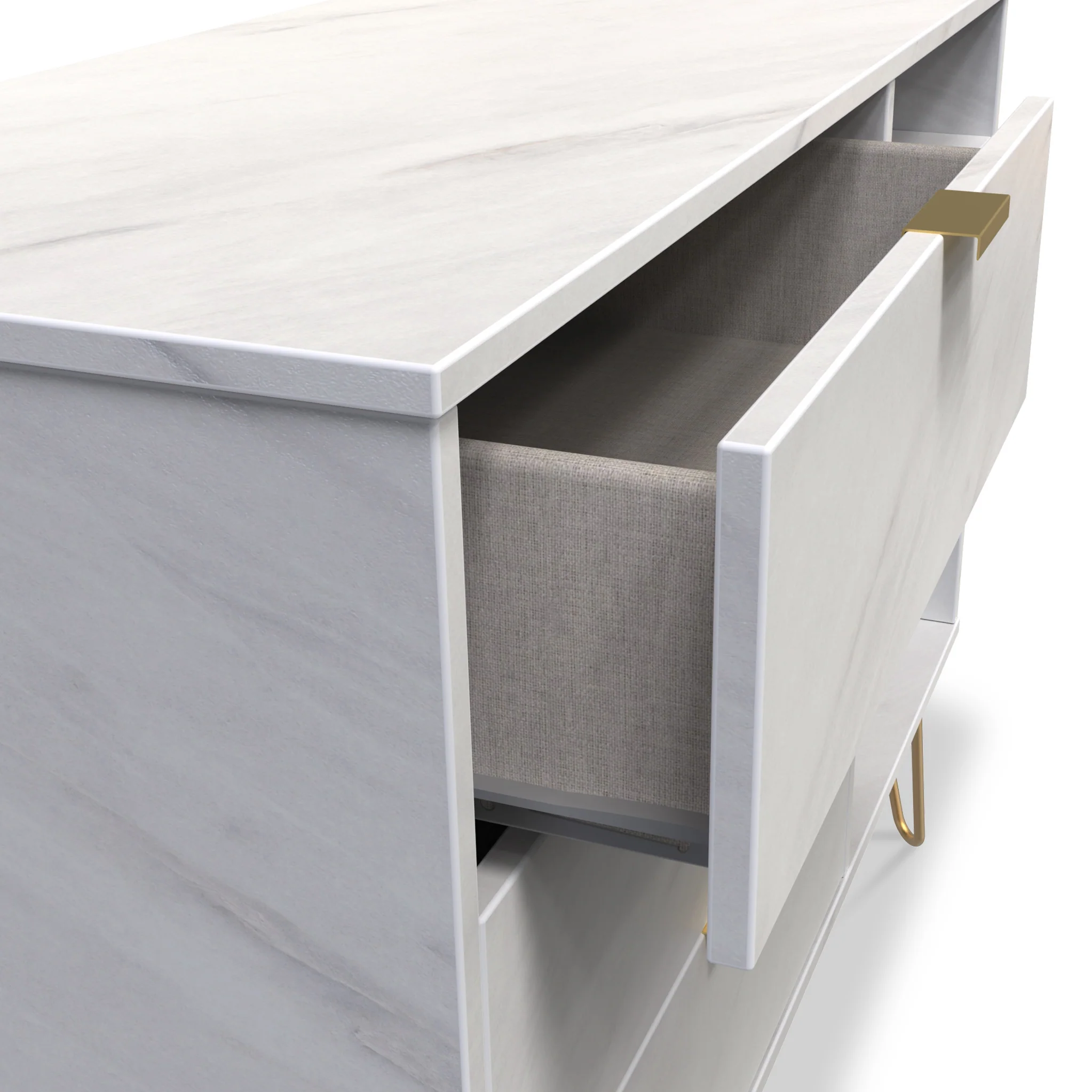 Moreno Marble 3 Drawer TV Unit - Image 2