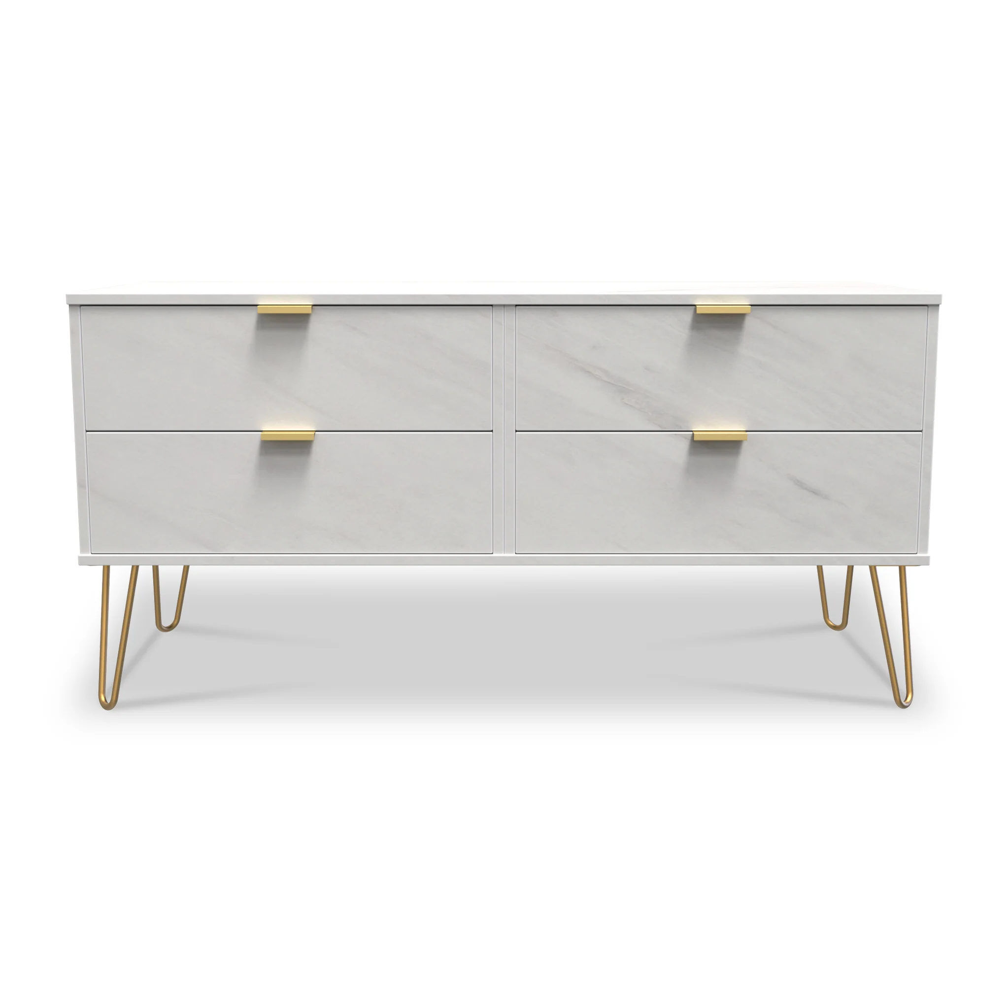 Moreno Marble 4 Drawer Low Storage Unit - Image 2