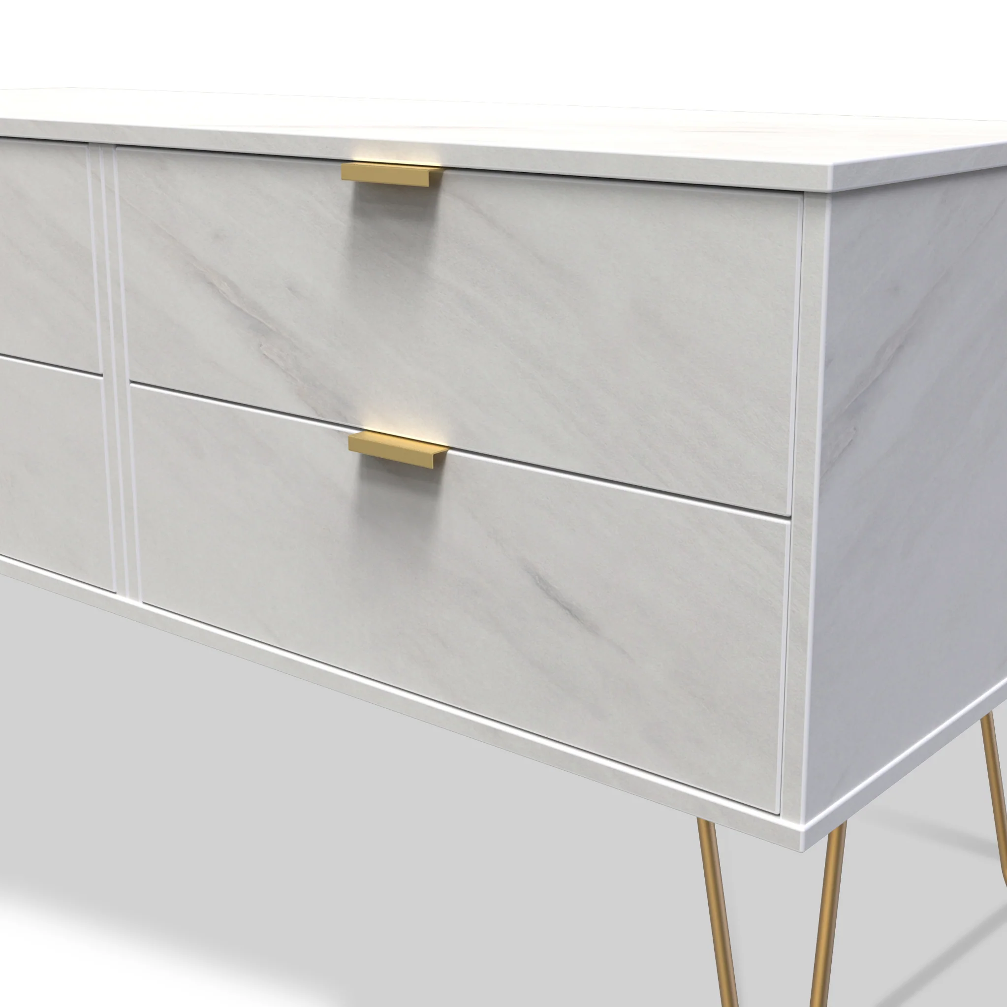 Moreno Marble 4 Drawer Low Storage Unit - Image 3
