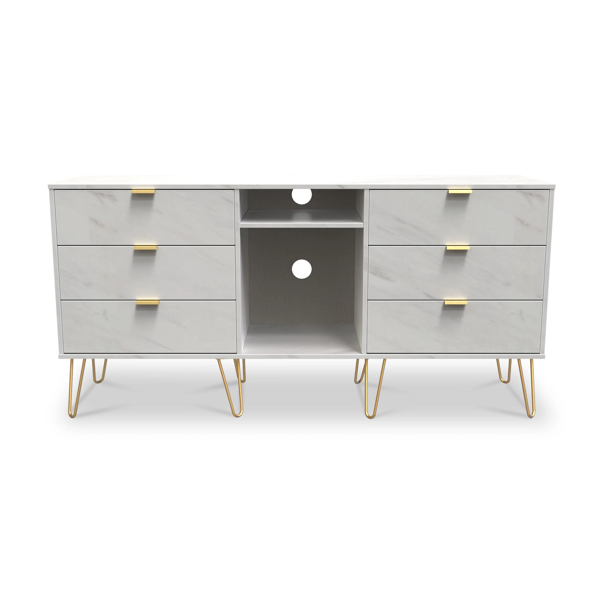 Moreno Marble 6 Drawer Sideboard - Image 3