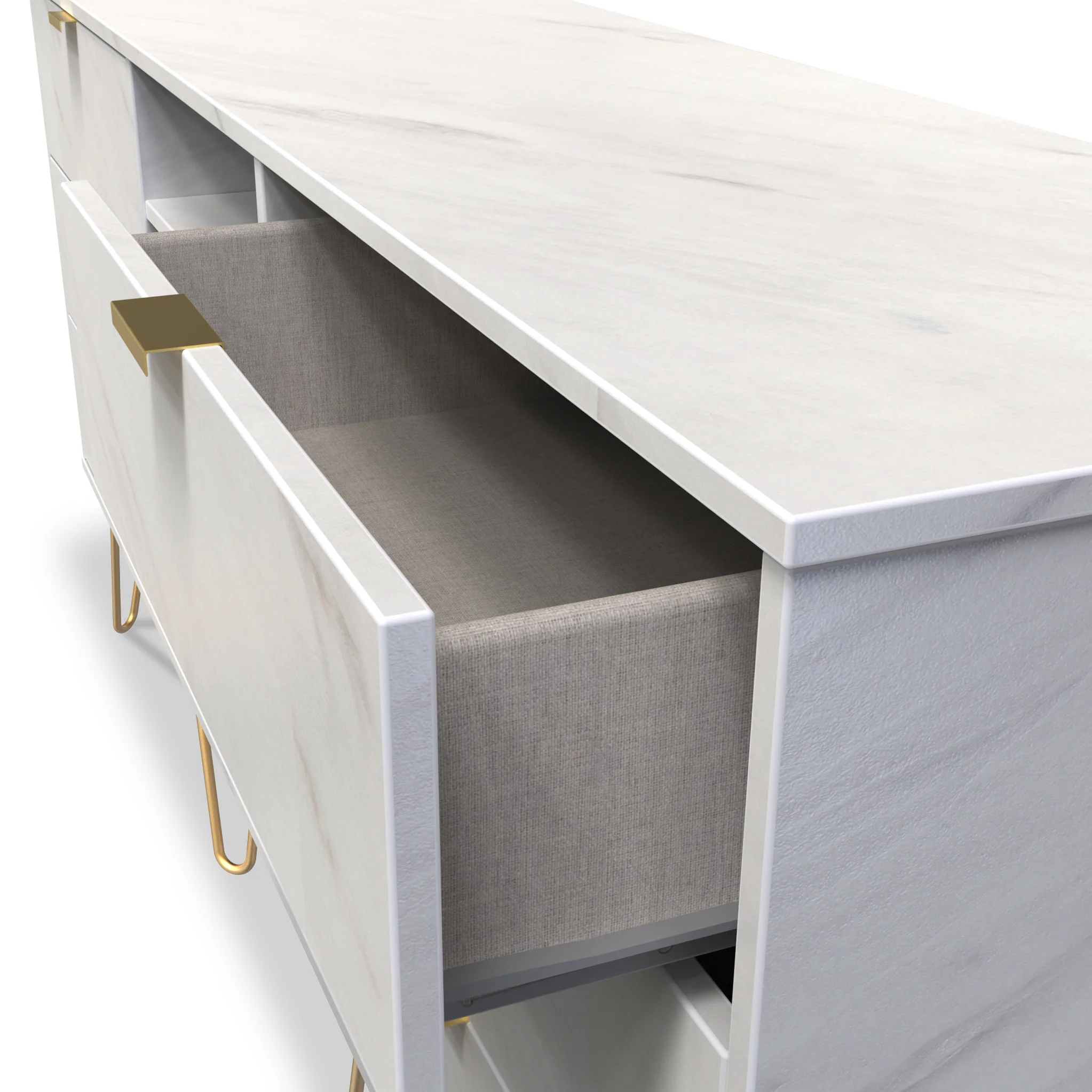 Moreno Marble 6 Drawer Sideboard - Image 4