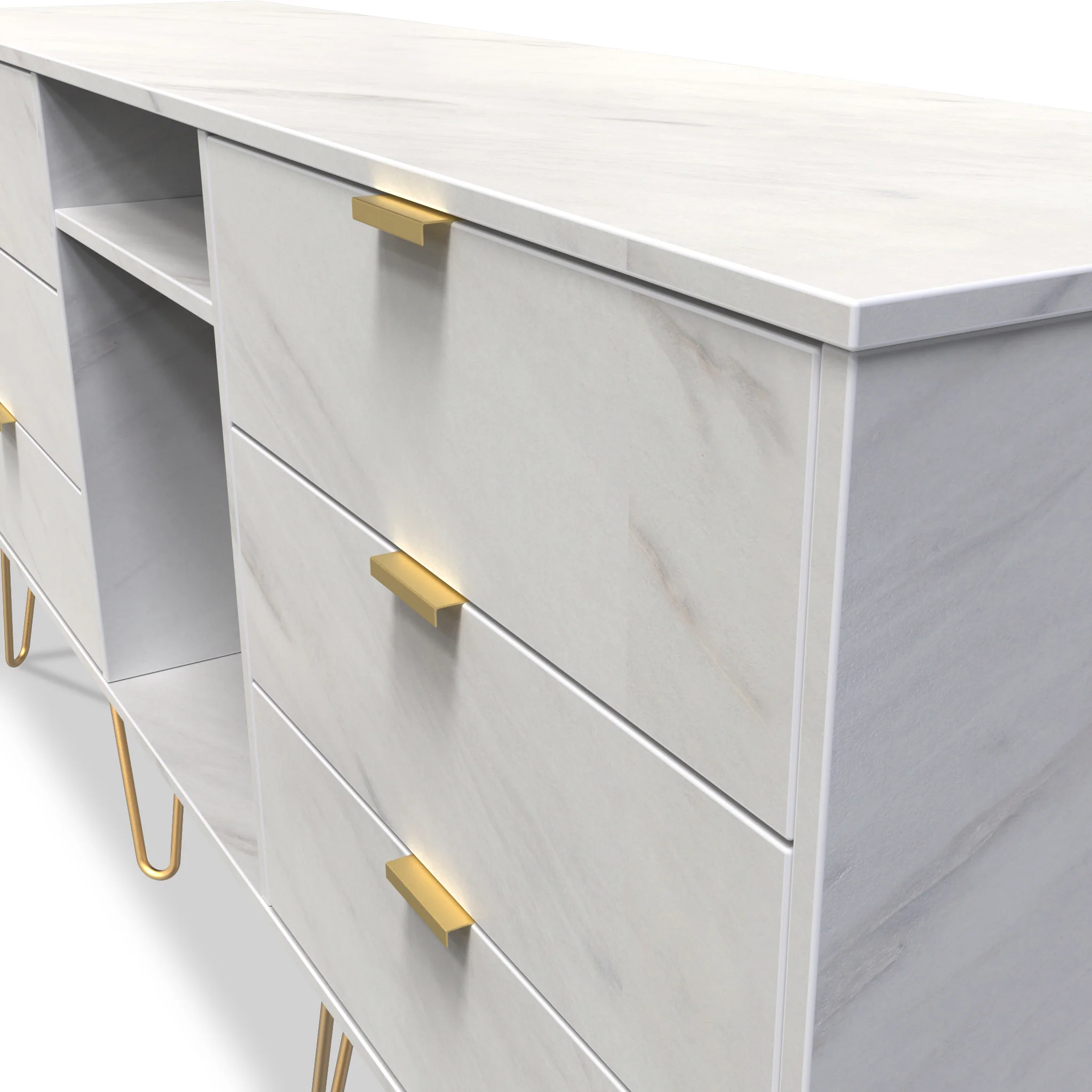 Moreno Marble 6 Drawer Sideboard - Image 5