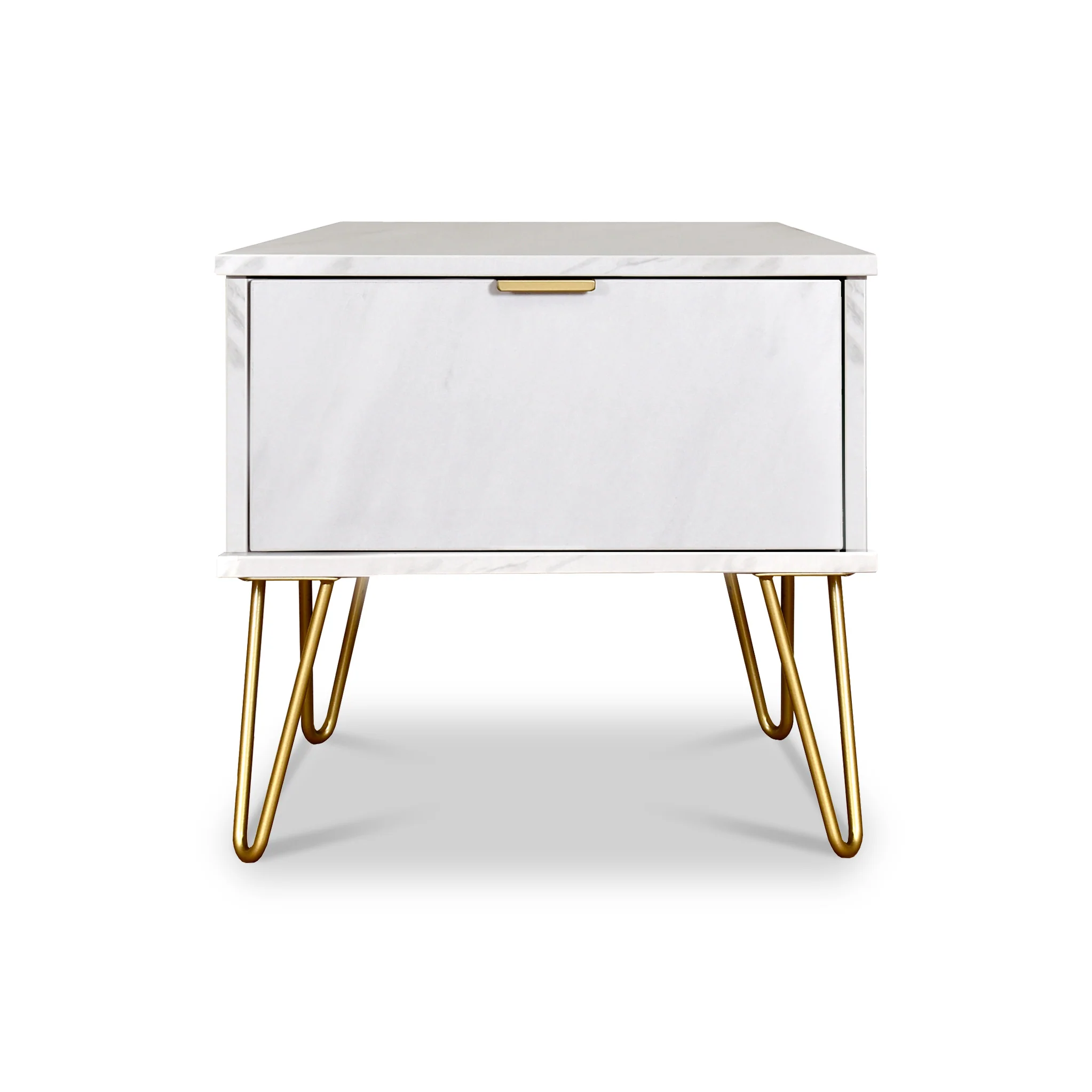 Moreno Marble Effect 1 Drawer Bedside - Image 2