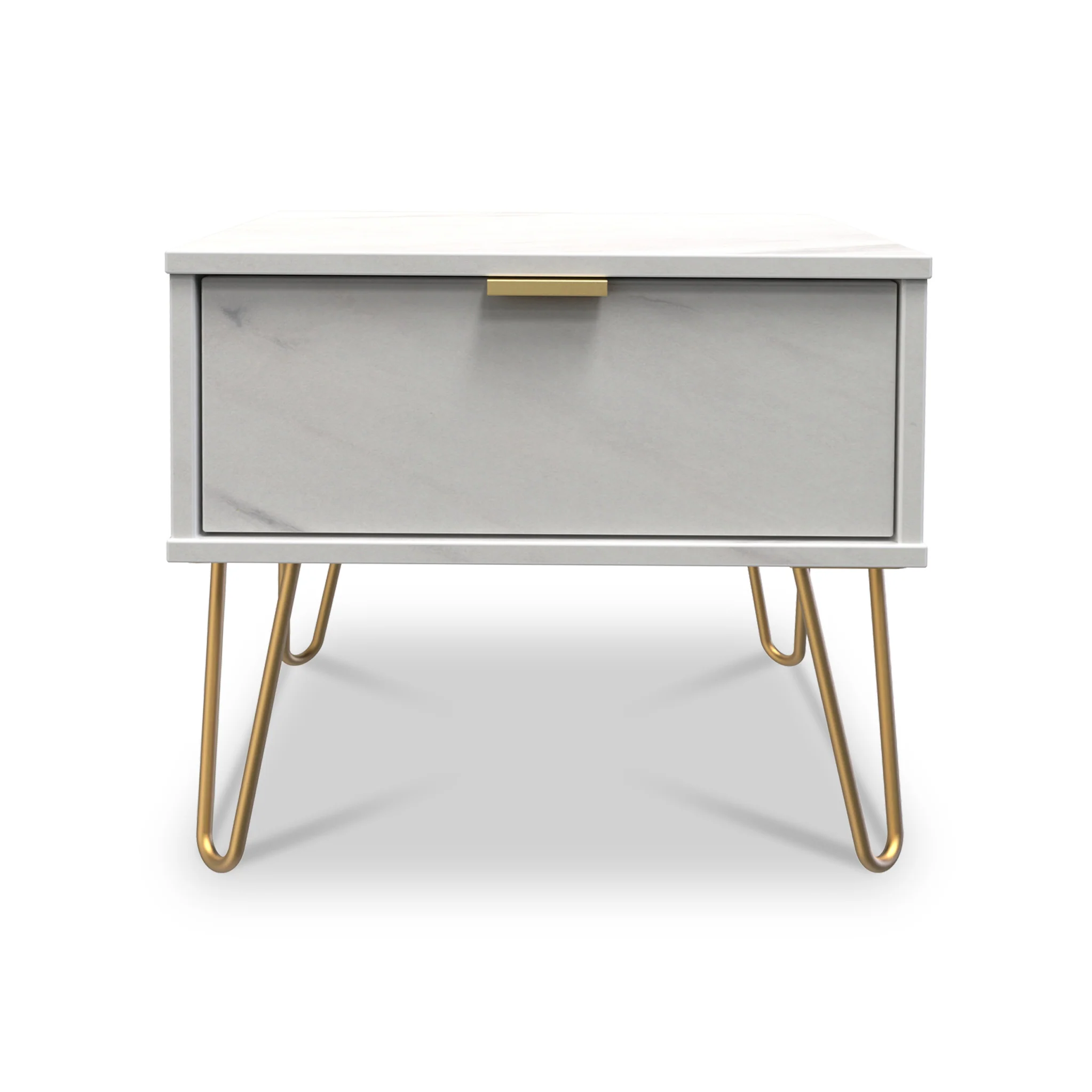 Moreno Marble Effect 1 Drawer Side Table - Image 2
