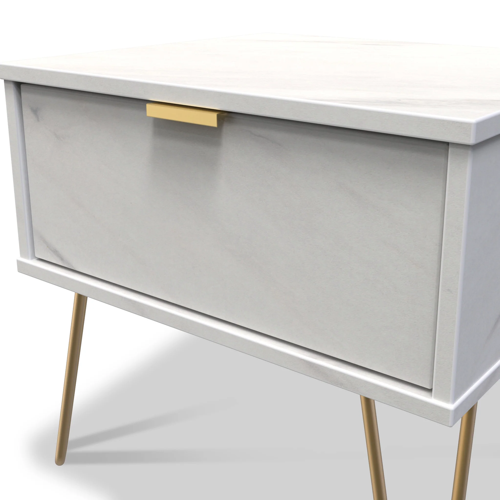 Moreno Marble Effect 1 Drawer Side Table - Image 4