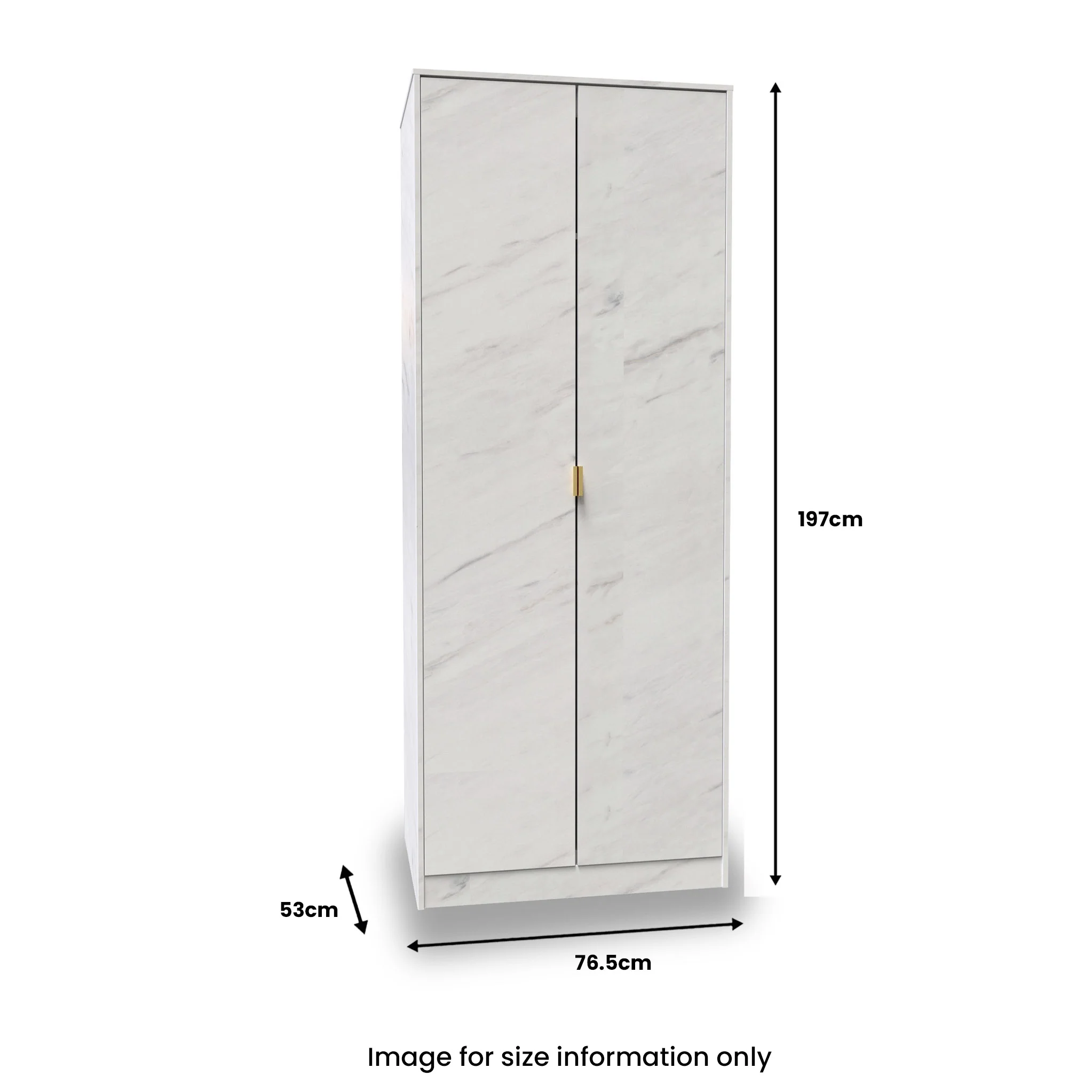 Moreno Marble Effect 2 Door Double Wardrobe - Image 7