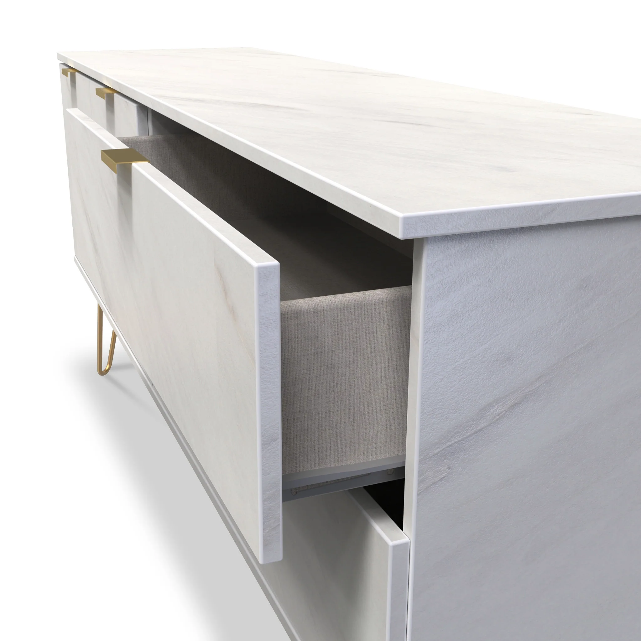 Moreno Marble Effect 2 Drawer 2 Door Wide Sideboard - Image 5