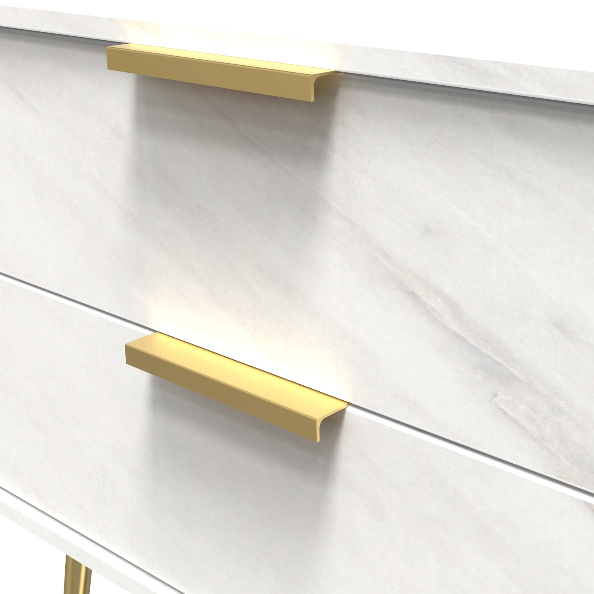 Moreno Marble Effect 2 Drawer Side Table - Image 4