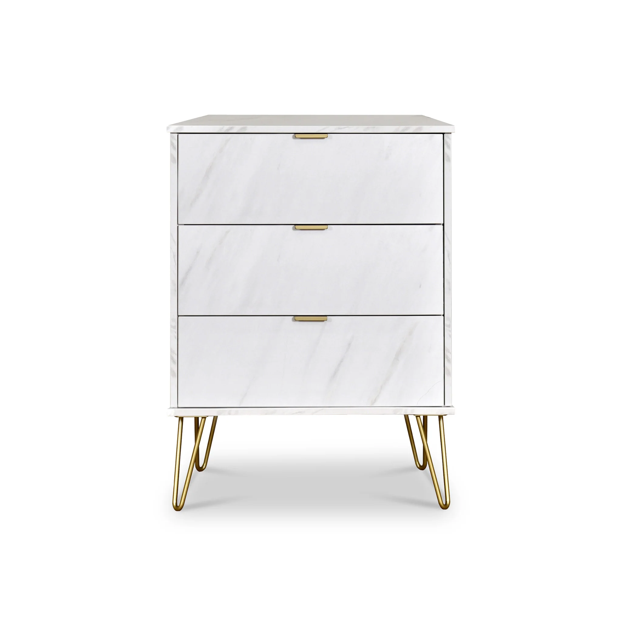 Moreno Marble Effect 3 Drawer Midi Unit - Image 2