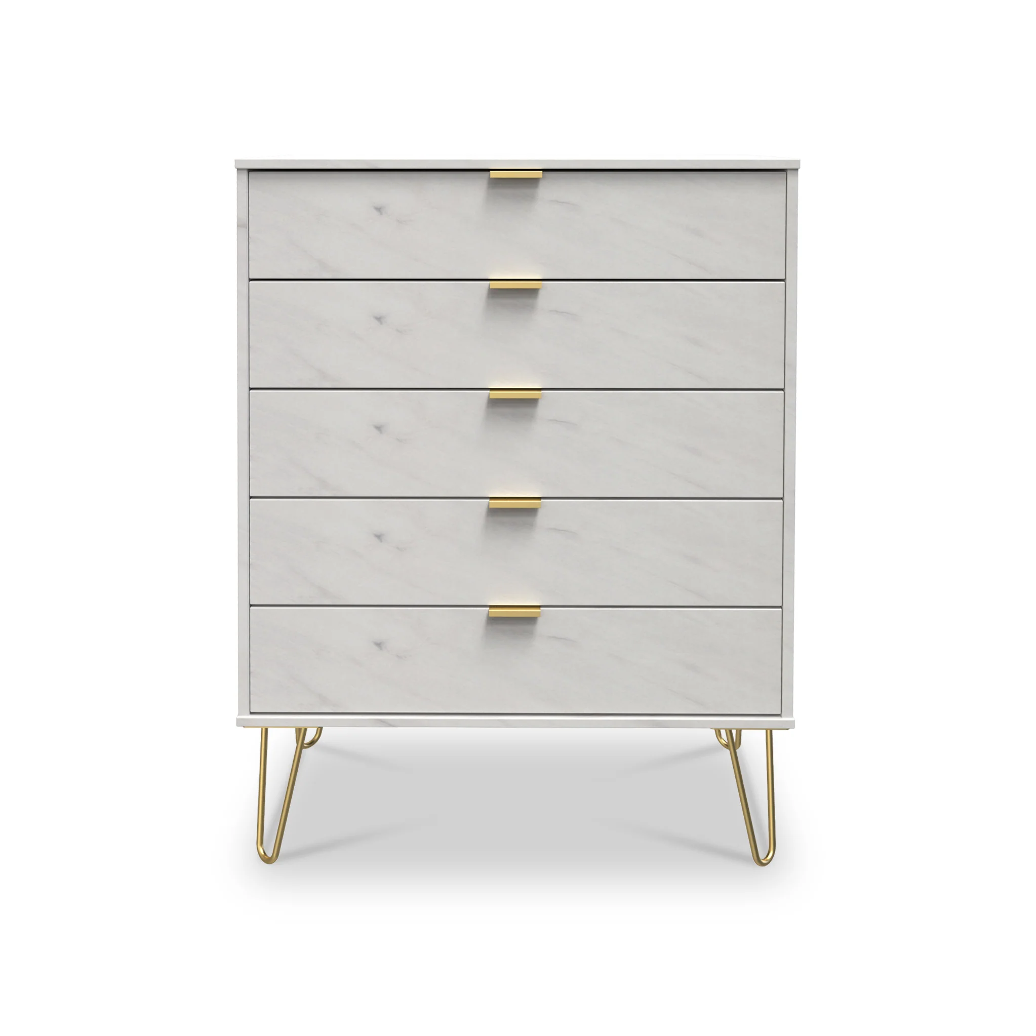 Moreno Marble Effect 5 Drawer Chest - Image 2