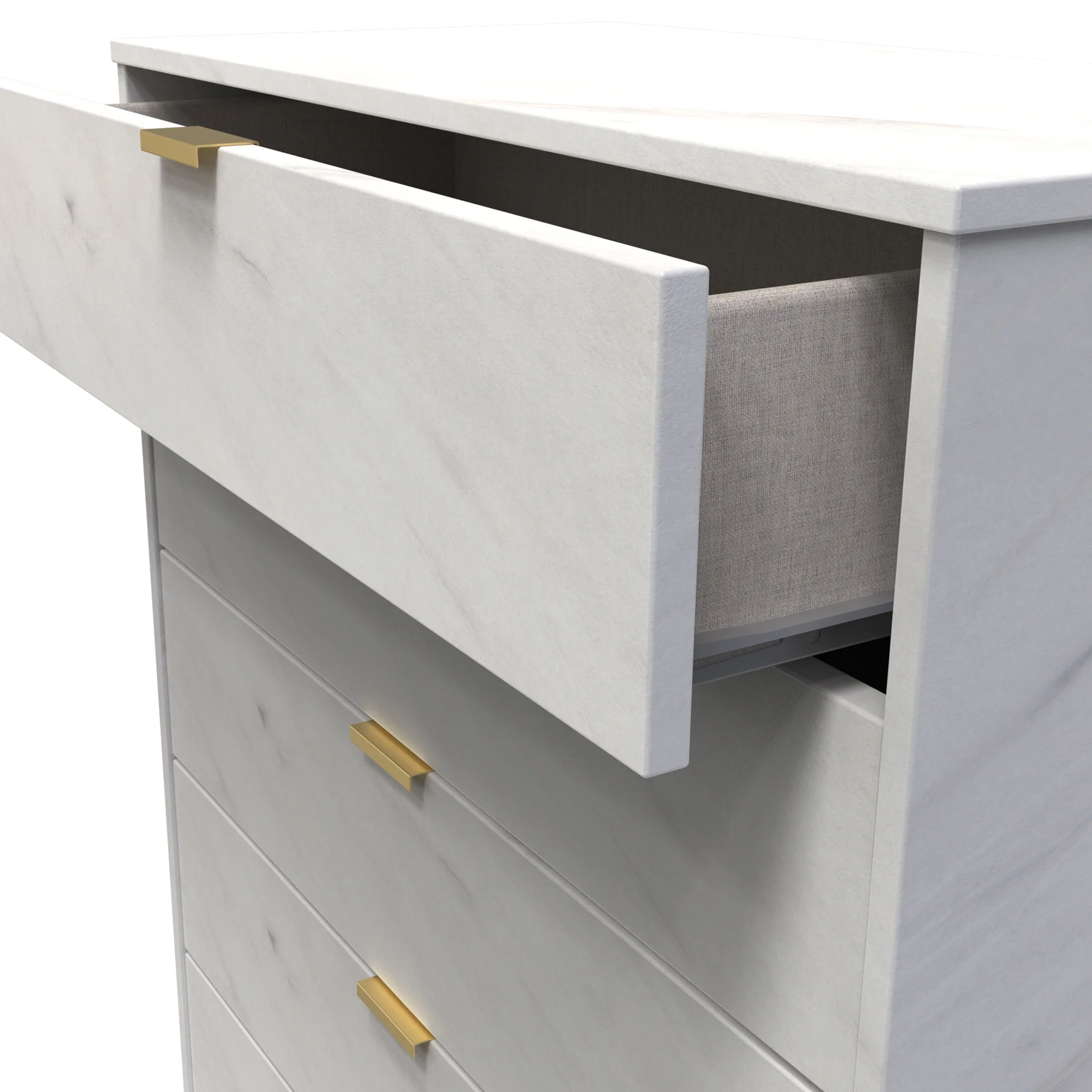 Moreno Marble Effect 5 Drawer Chest - Image 4