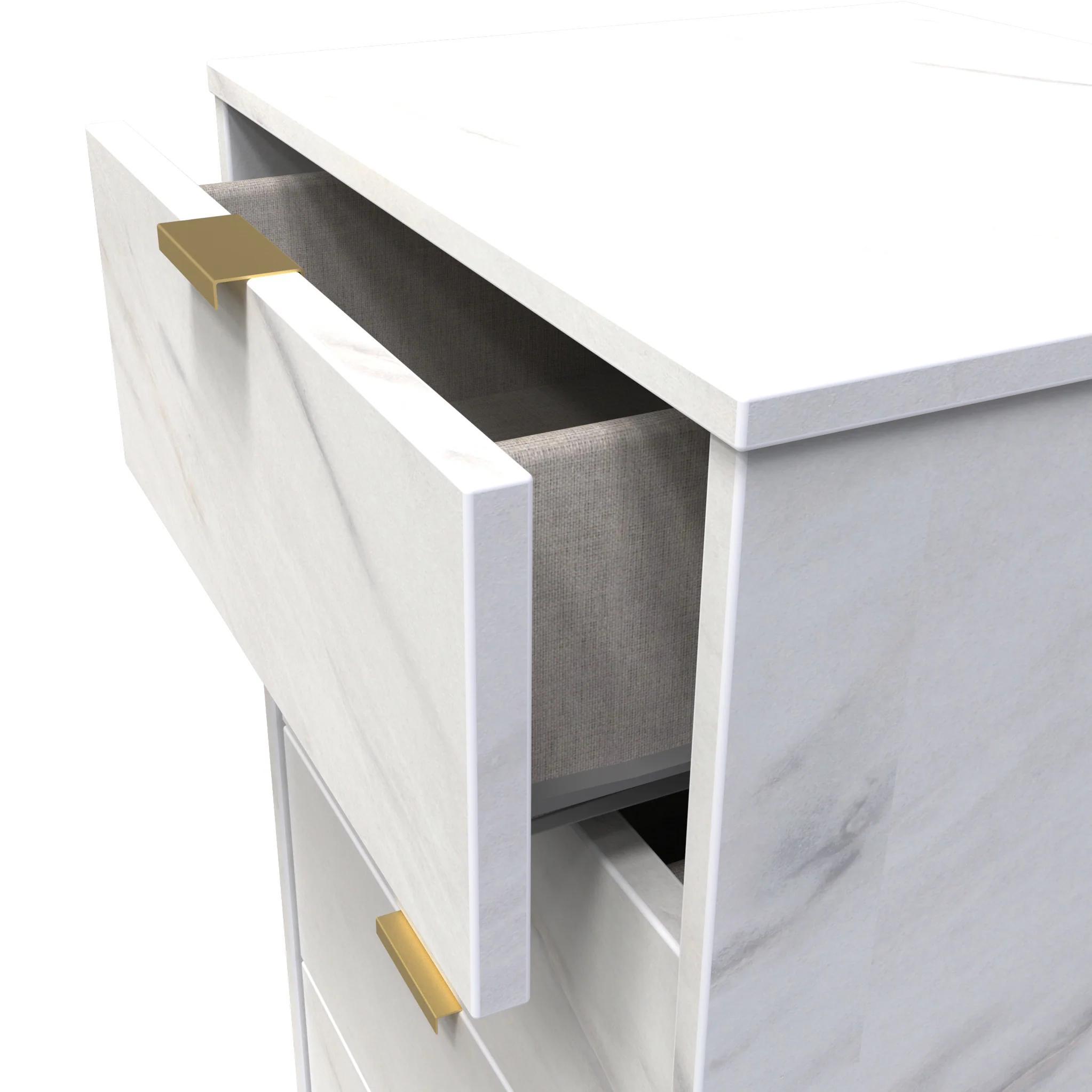 Moreno Marble Effect 5 Drawer Tallboy - Image 3