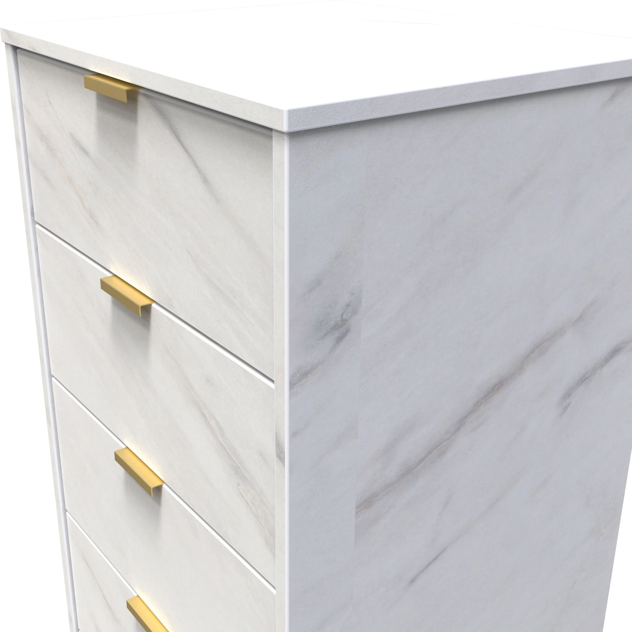 Moreno Marble Effect 5 Drawer Tallboy - Image 4