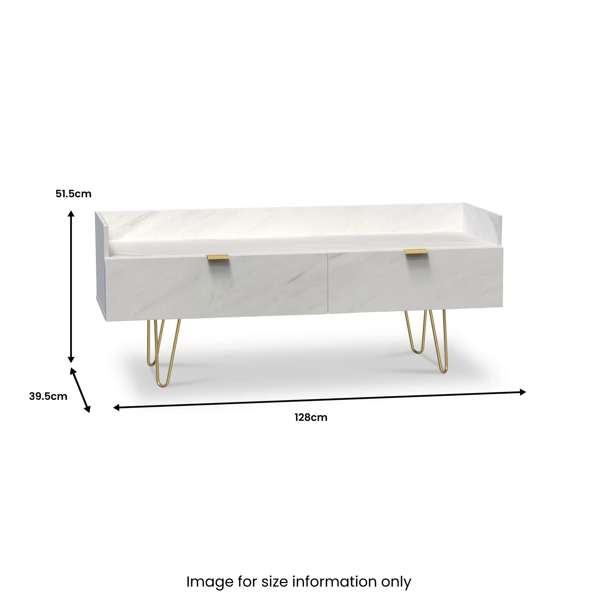 Moreno Marble Effect Media Console Unit - Image 6