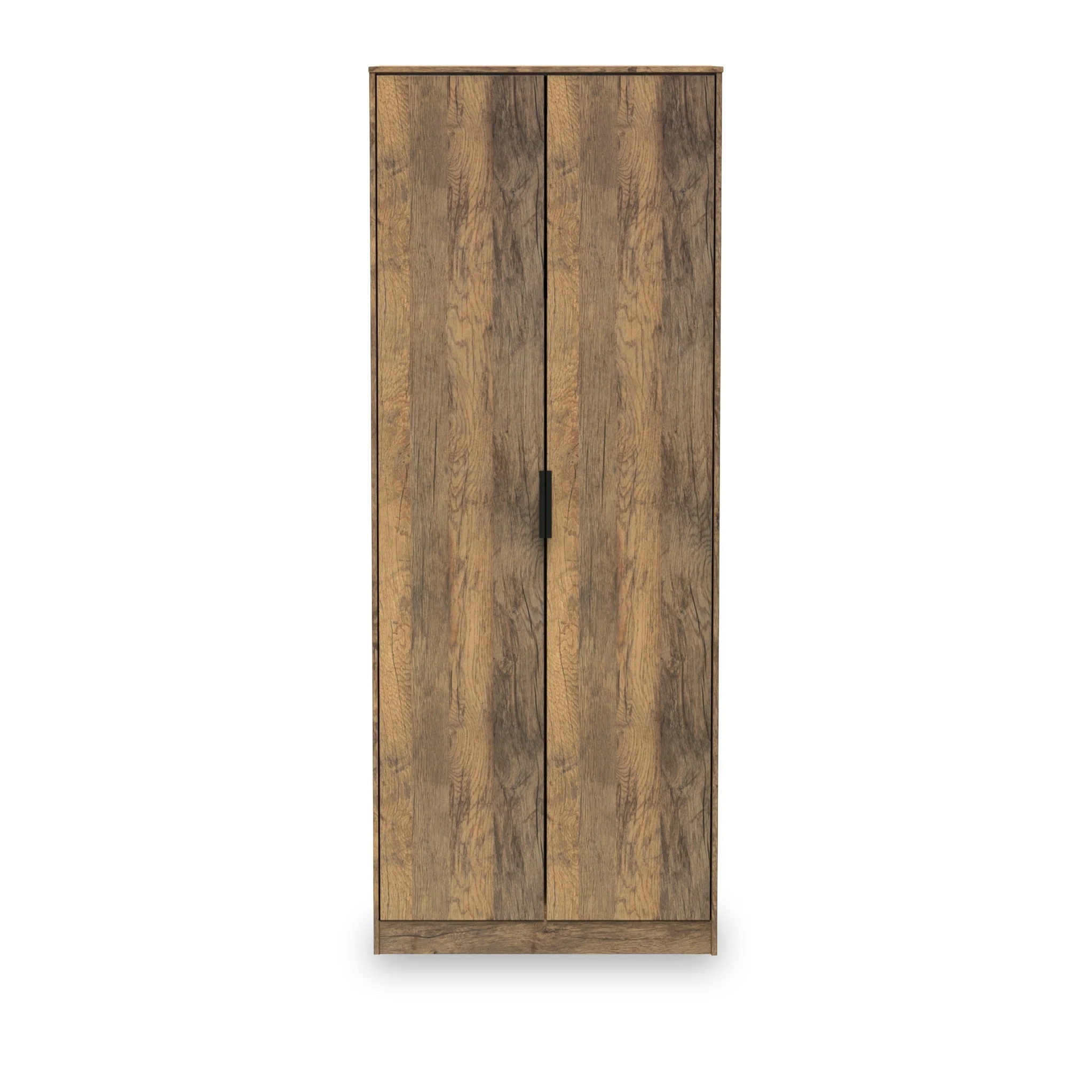 Moreno Rustic Oak 2 Door Double Wardrobe - Image 4