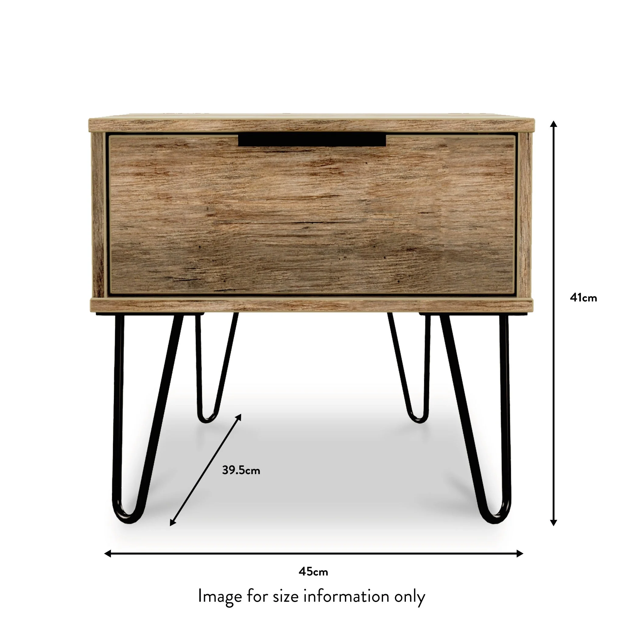 Moreno Rustic Oak 1 Drawer Bedside - Image 4