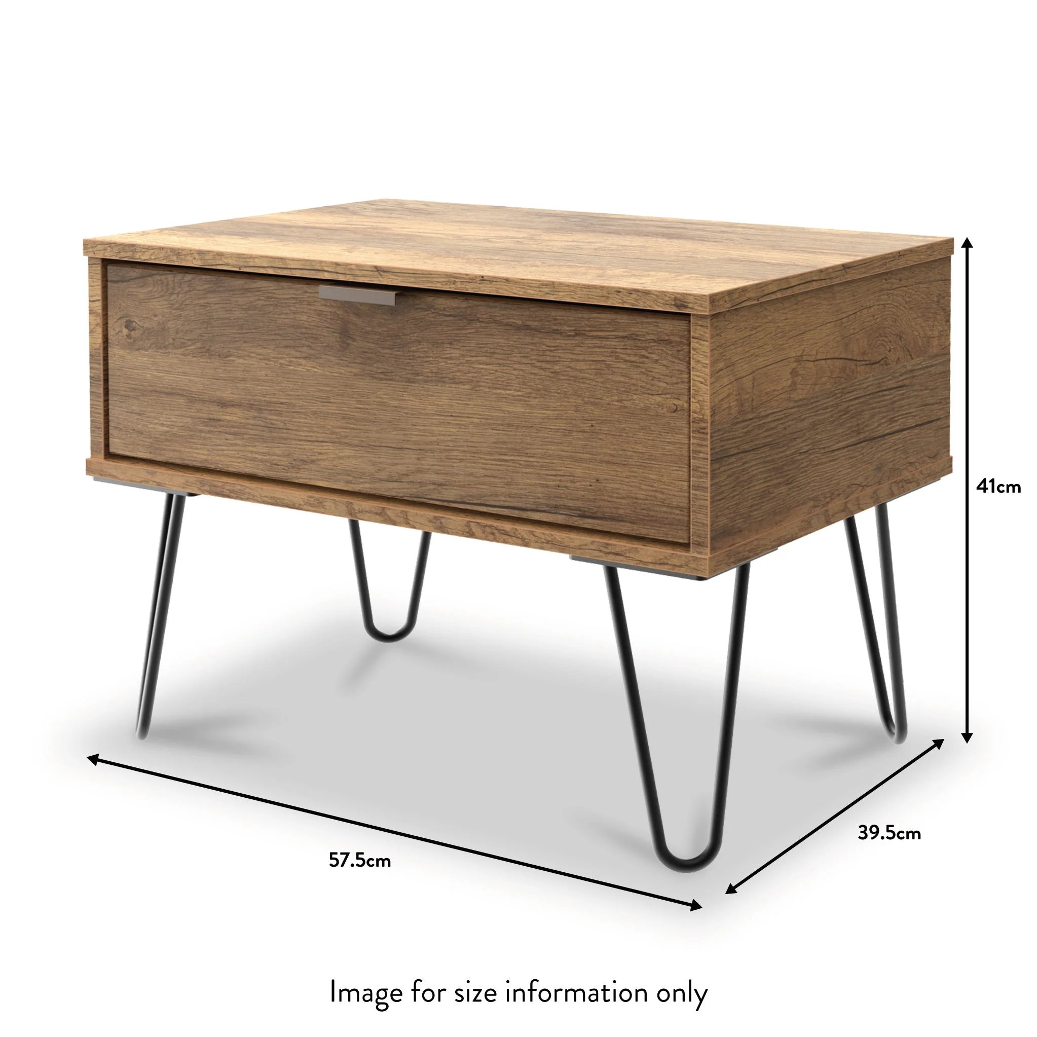 Moreno Rustic Oak 1 Drawer Side Table - Image 5