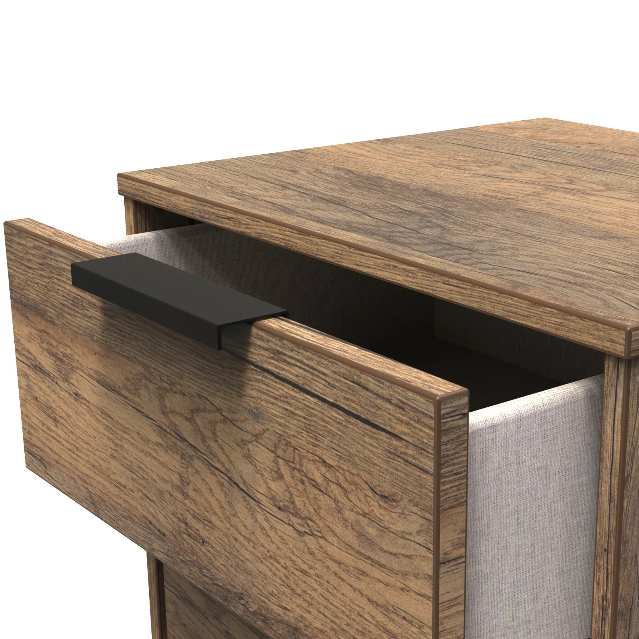 Moreno Rustic Oak 2 Drawer Bedside - Image 4