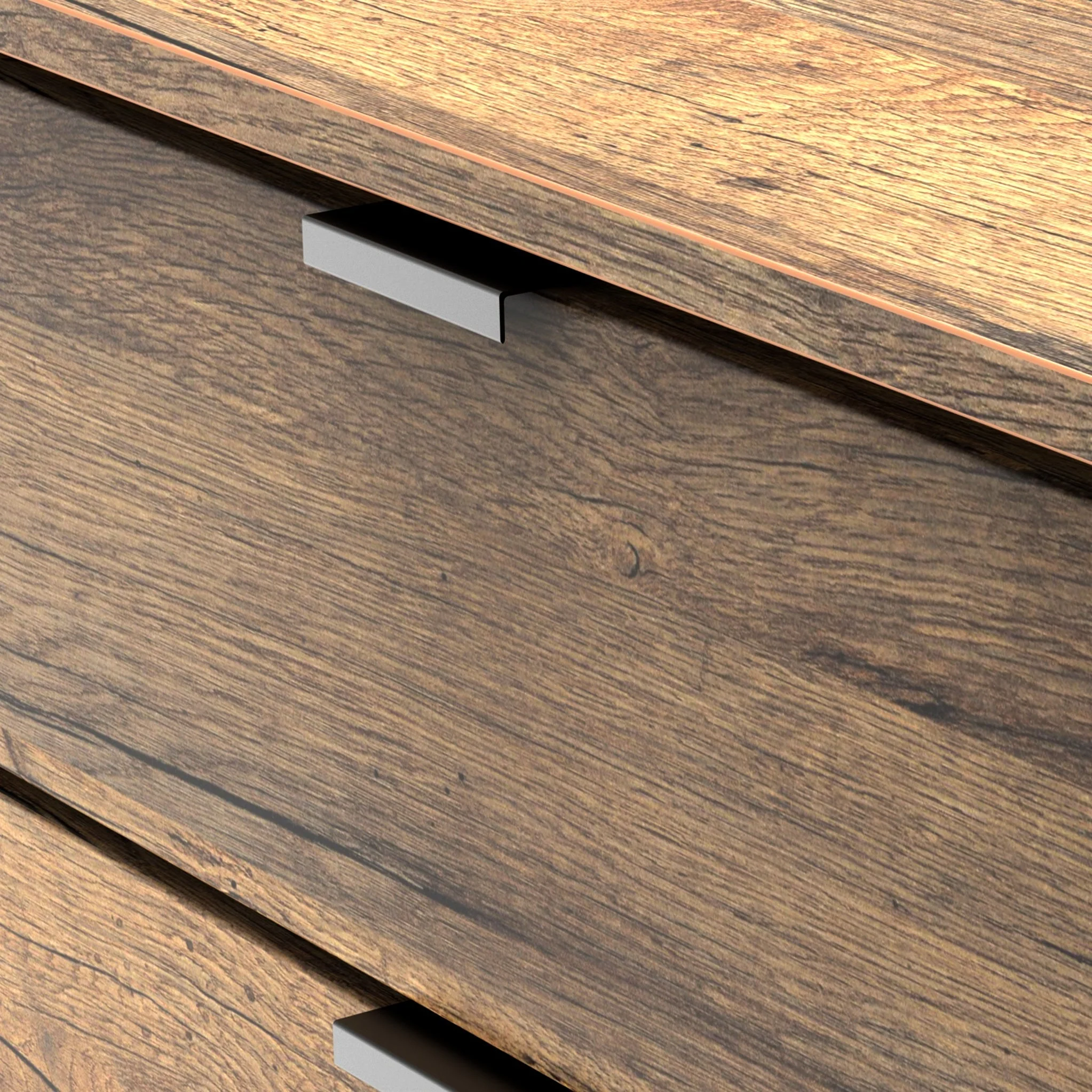Moreno Rustic Oak 3 Drawer TV Unit - Image 3