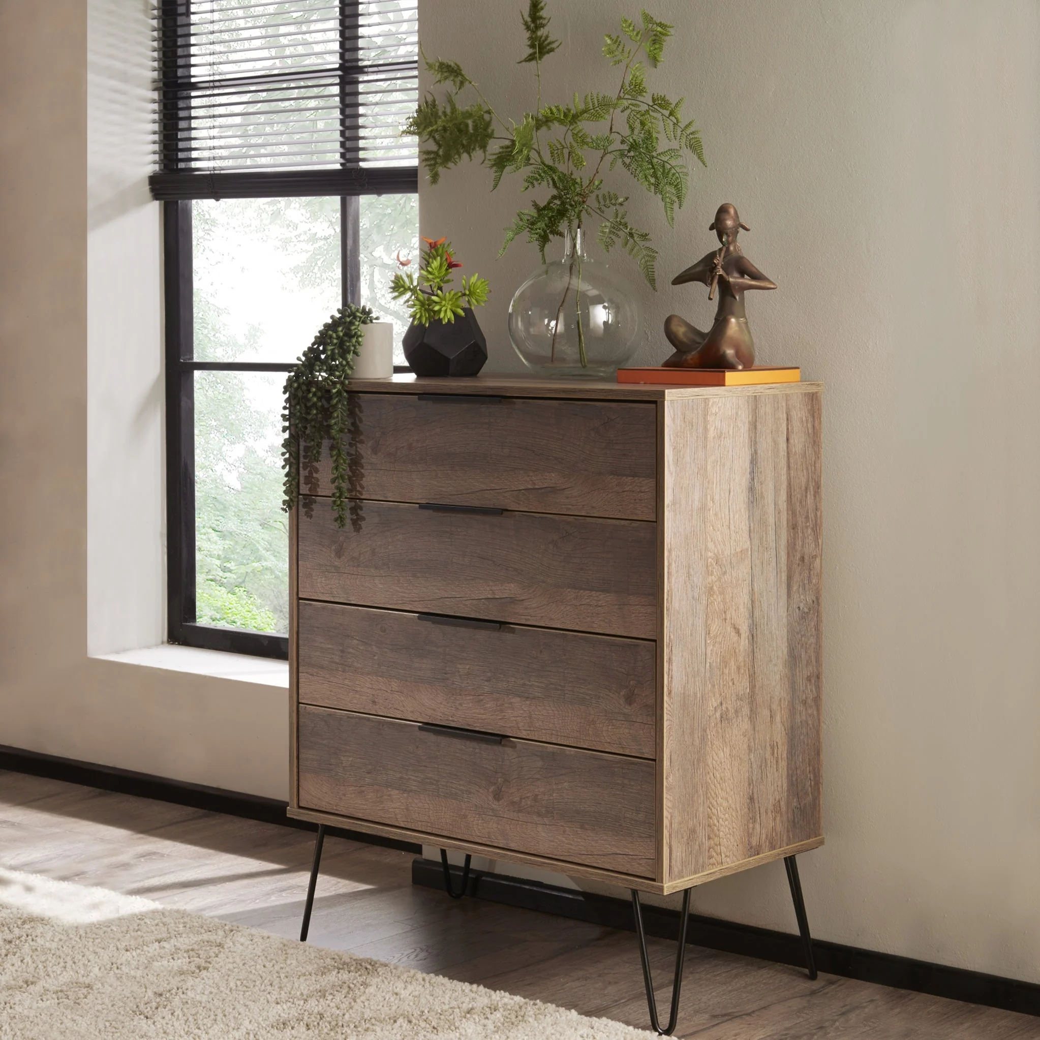 Moreno Rustic Oak 4 Drawer Chest - Image 2