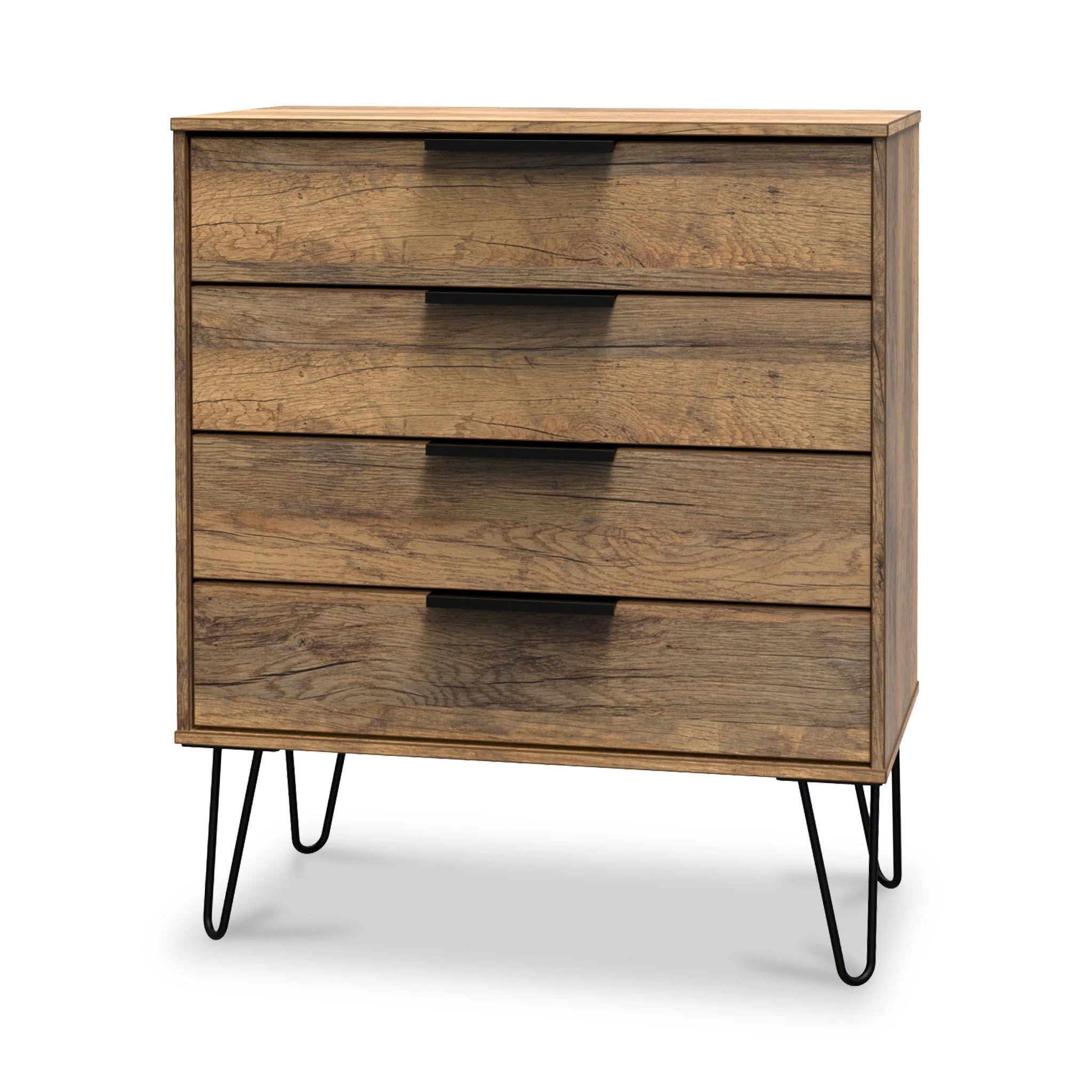 Moreno Rustic Oak 4 Drawer Chest - Image 4