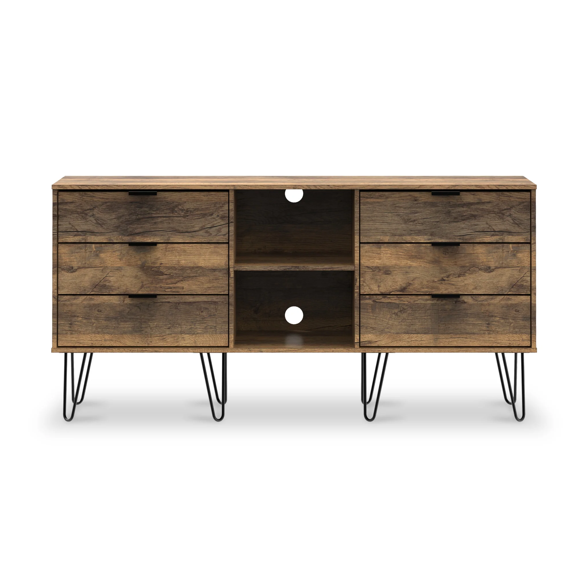 Moreno Rustic Oak 6 Drawer Sideboard - Image 3