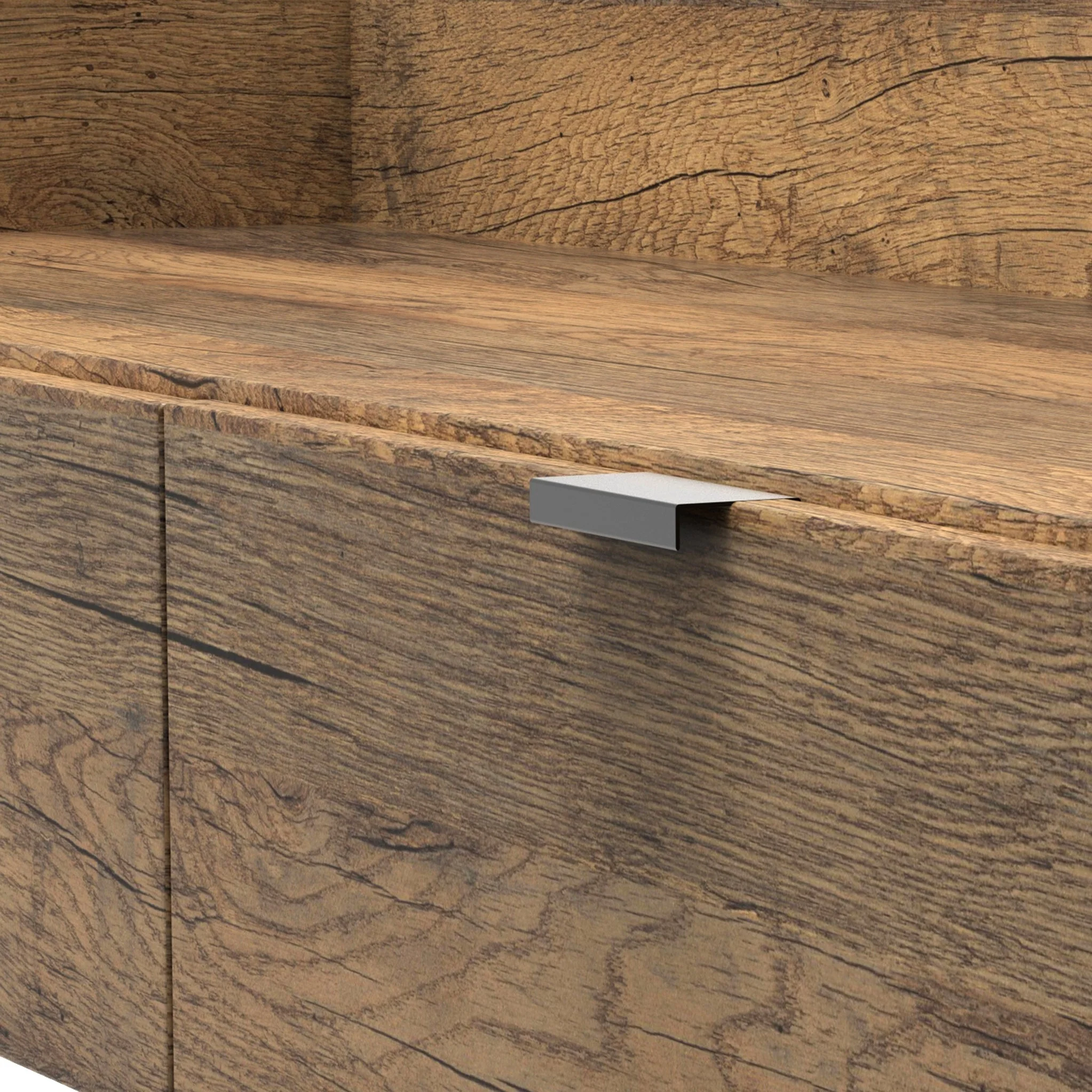 Moreno Rustic Oak Media Console Unit - Image 3