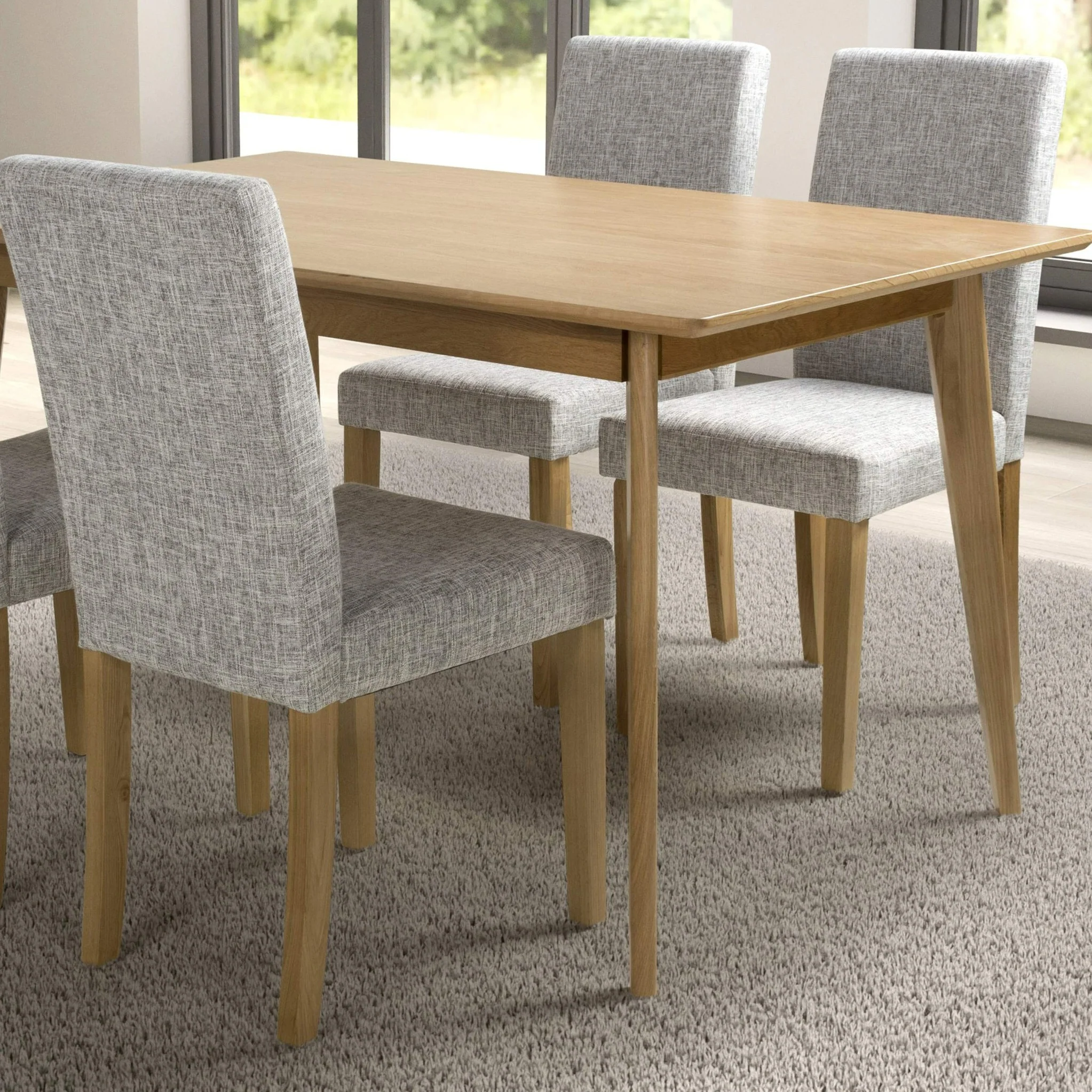 Morwen Grey Faux Linen Dining Chair - Image 2