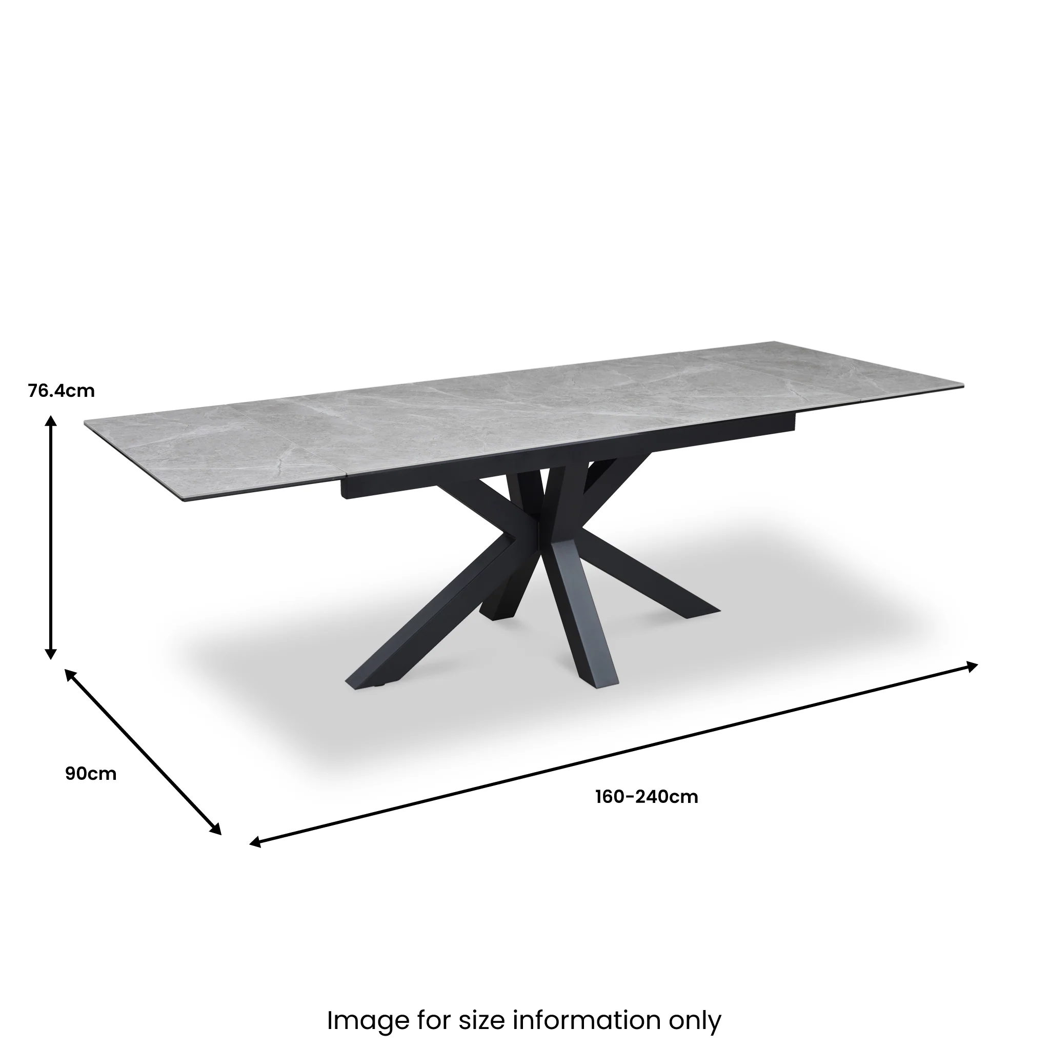 Mussi Grey 160-240cm Extending Ceramic Dining Table - Image 7